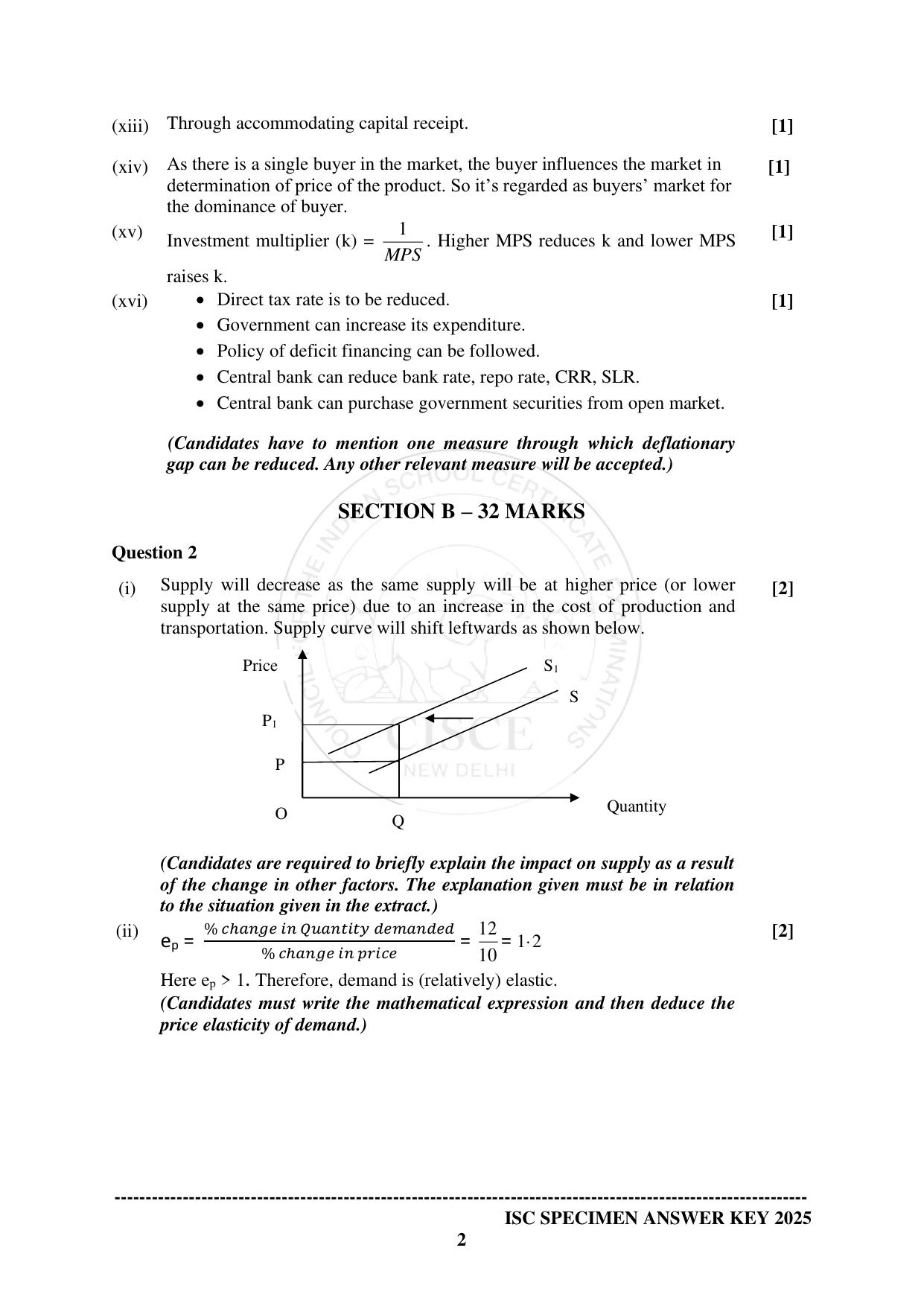 ISC Class 12 2025 ECONOMICS (SQP & AK) Specimen Paper - Page 11