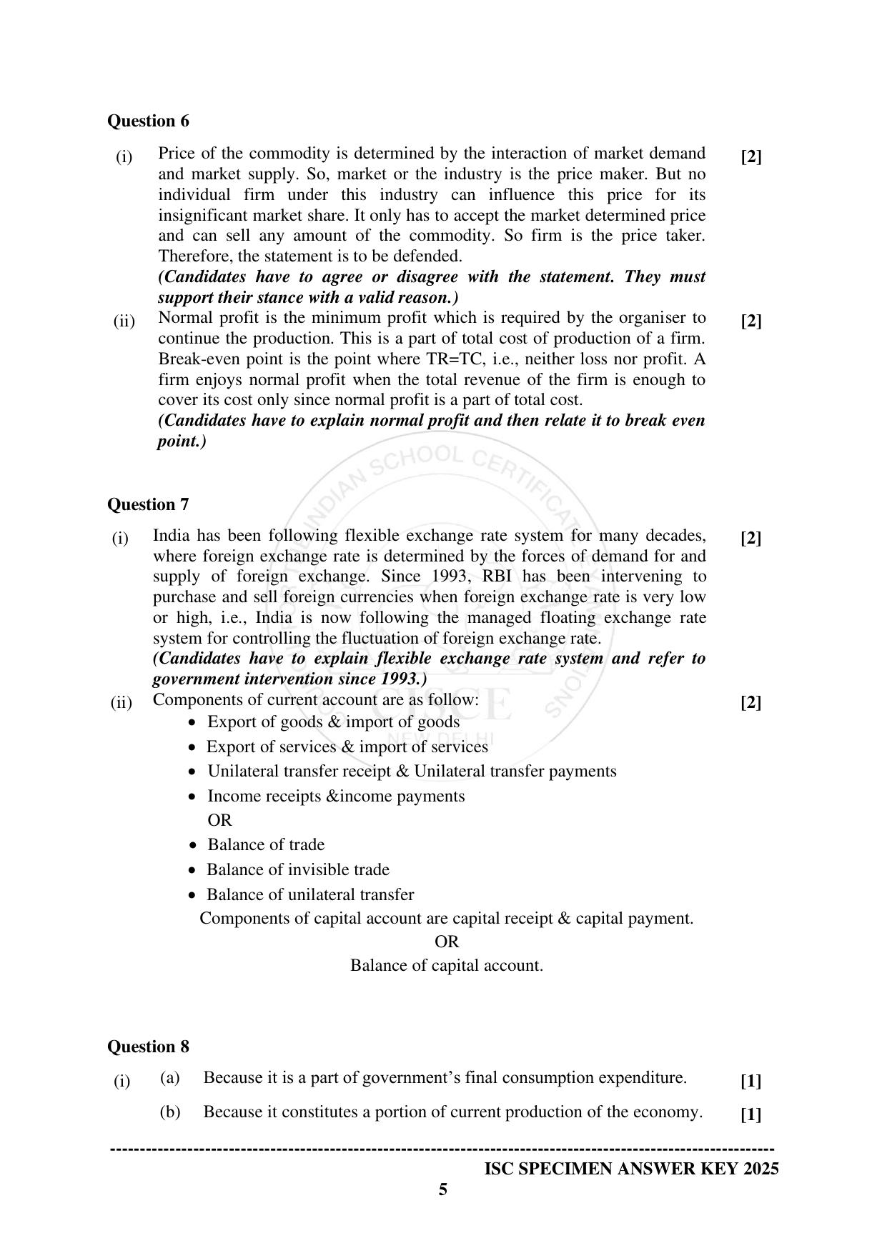 ISC Class 12 2025 ECONOMICS (SQP & AK) Specimen Paper - Page 14