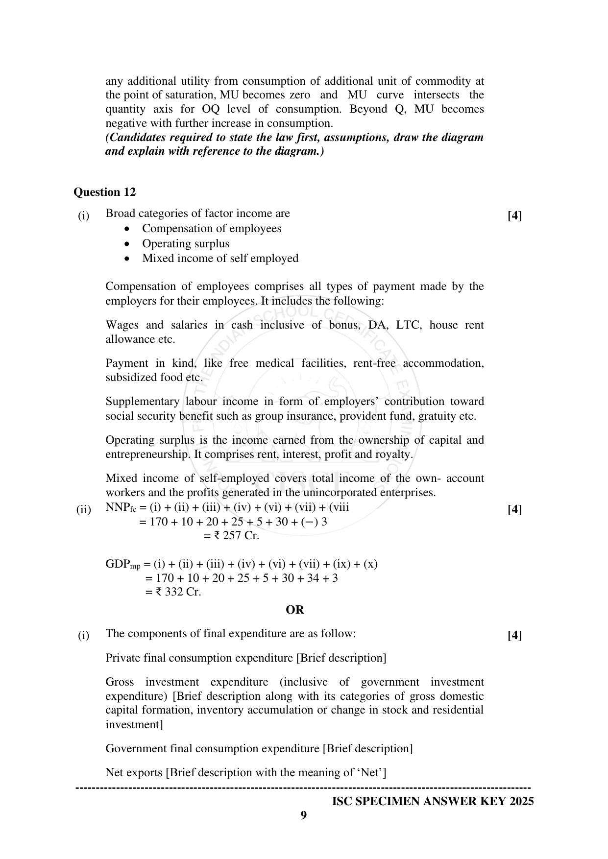 ISC Class 12 2025 ECONOMICS (SQP & AK) Specimen Paper - Page 18