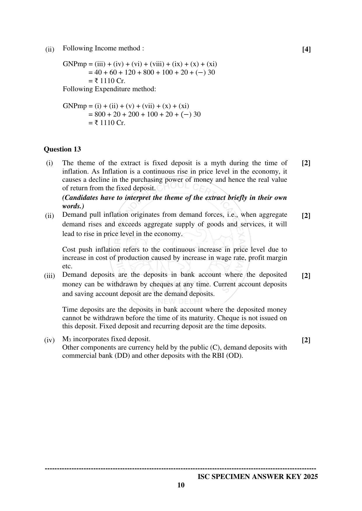 ISC Class 12 2025 ECONOMICS (SQP & AK) Specimen Paper - Page 19