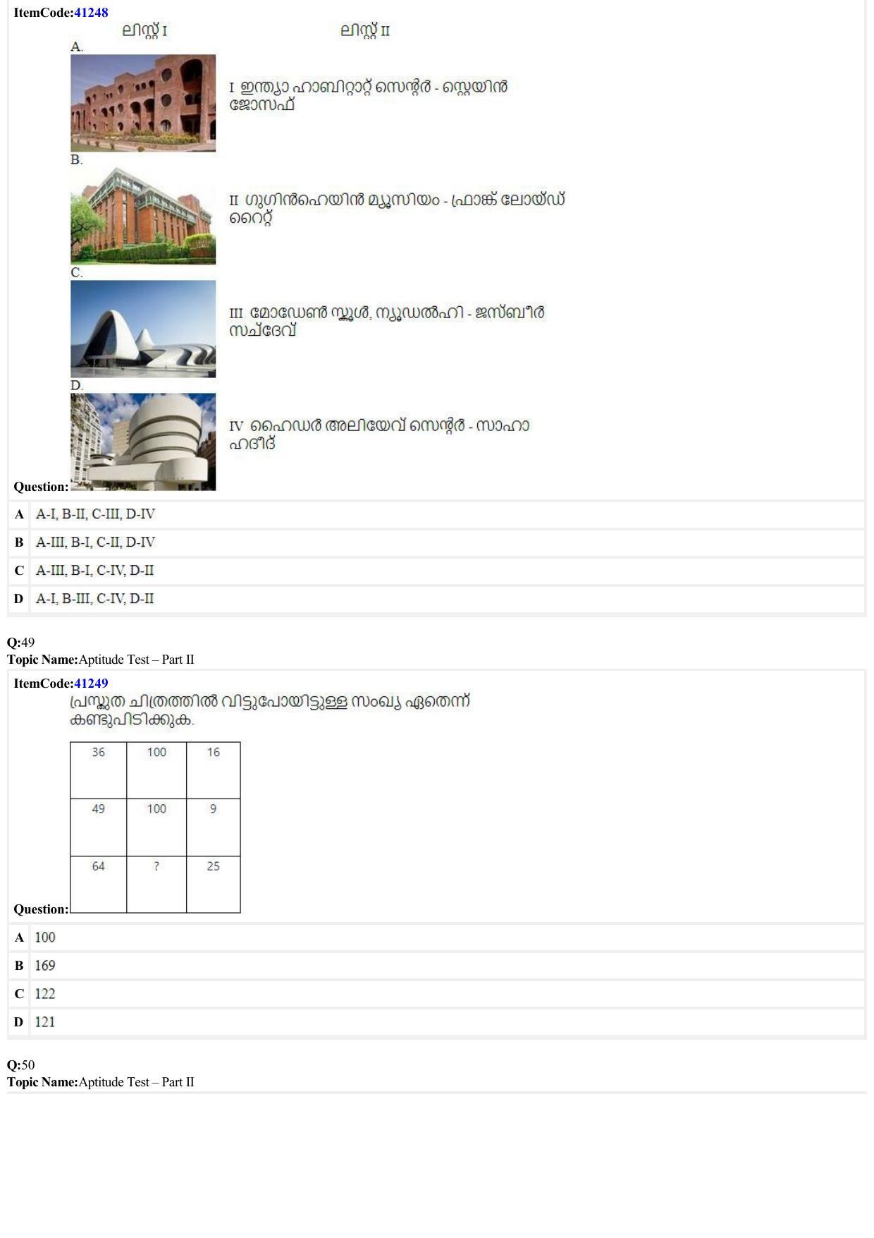 JEE Mains 2022: B Arch & B Planning Malayalam (Shift A2) 23-06-2022 Question Paper - Page 11