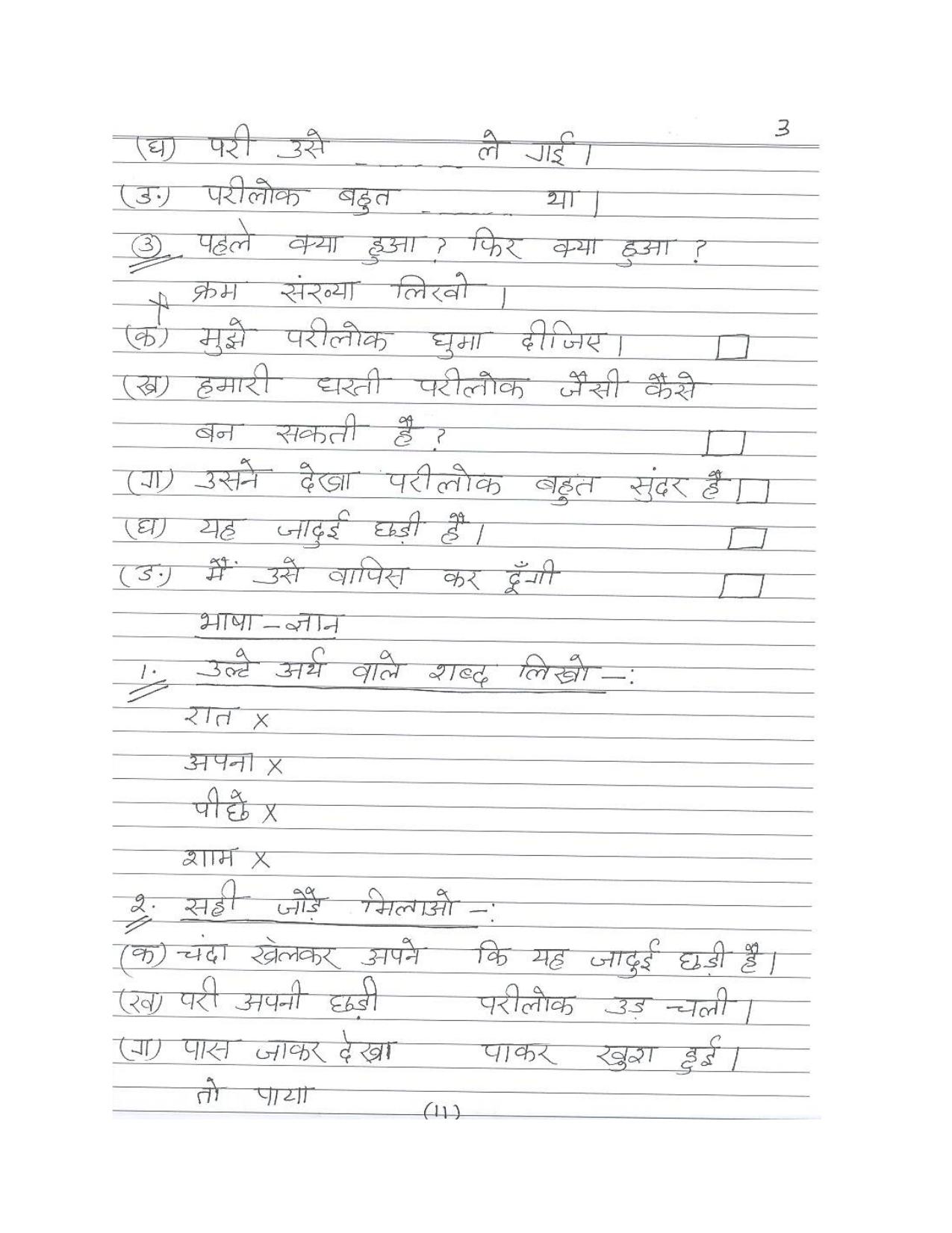 Worksheet for Class 3 Hindi Assignment 2 - Page 11