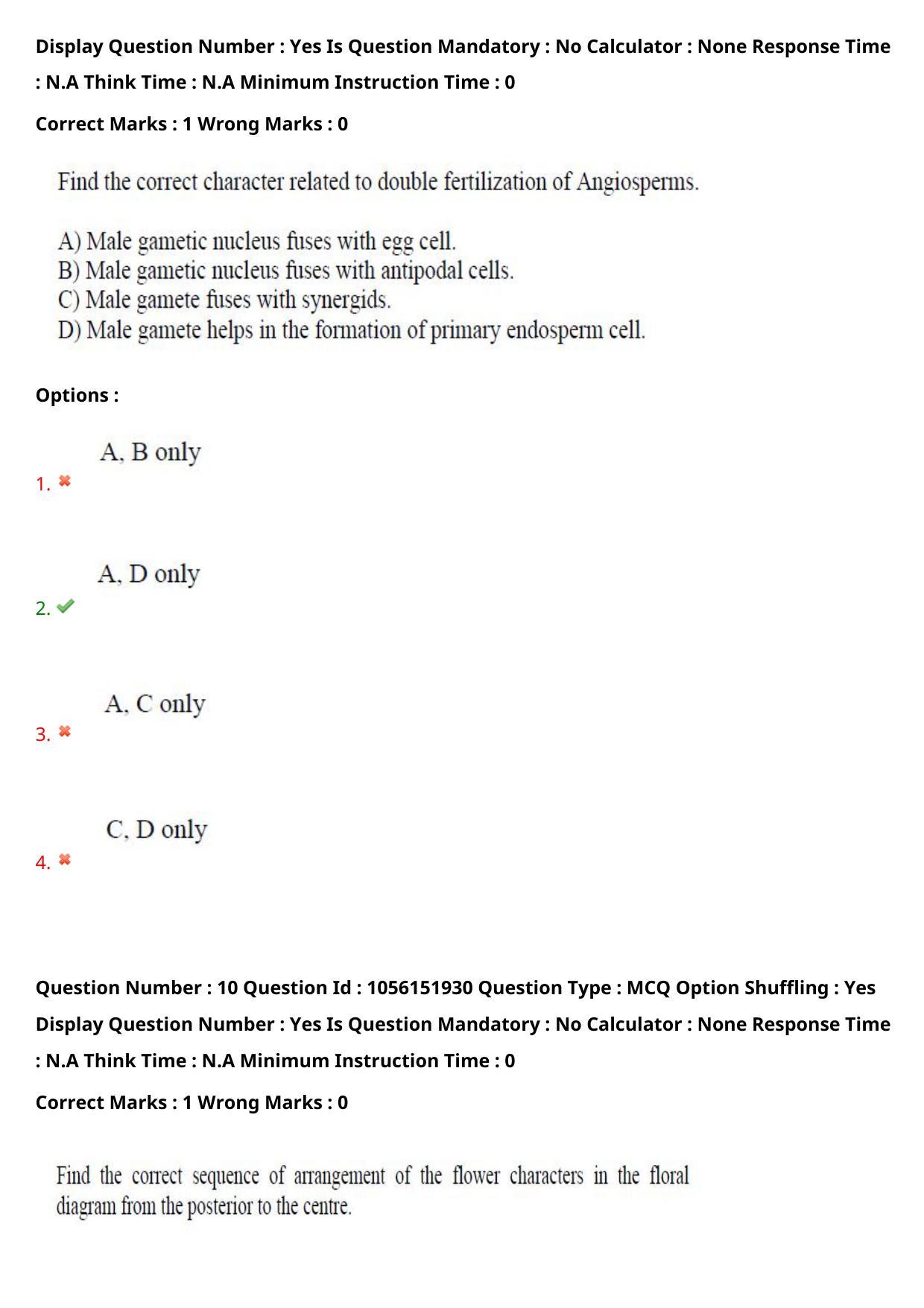 TS EAMCET 2022 Agriculture and Medical  Question Paper with Key (31 July 2022 Forenoon (English )) - Page 10