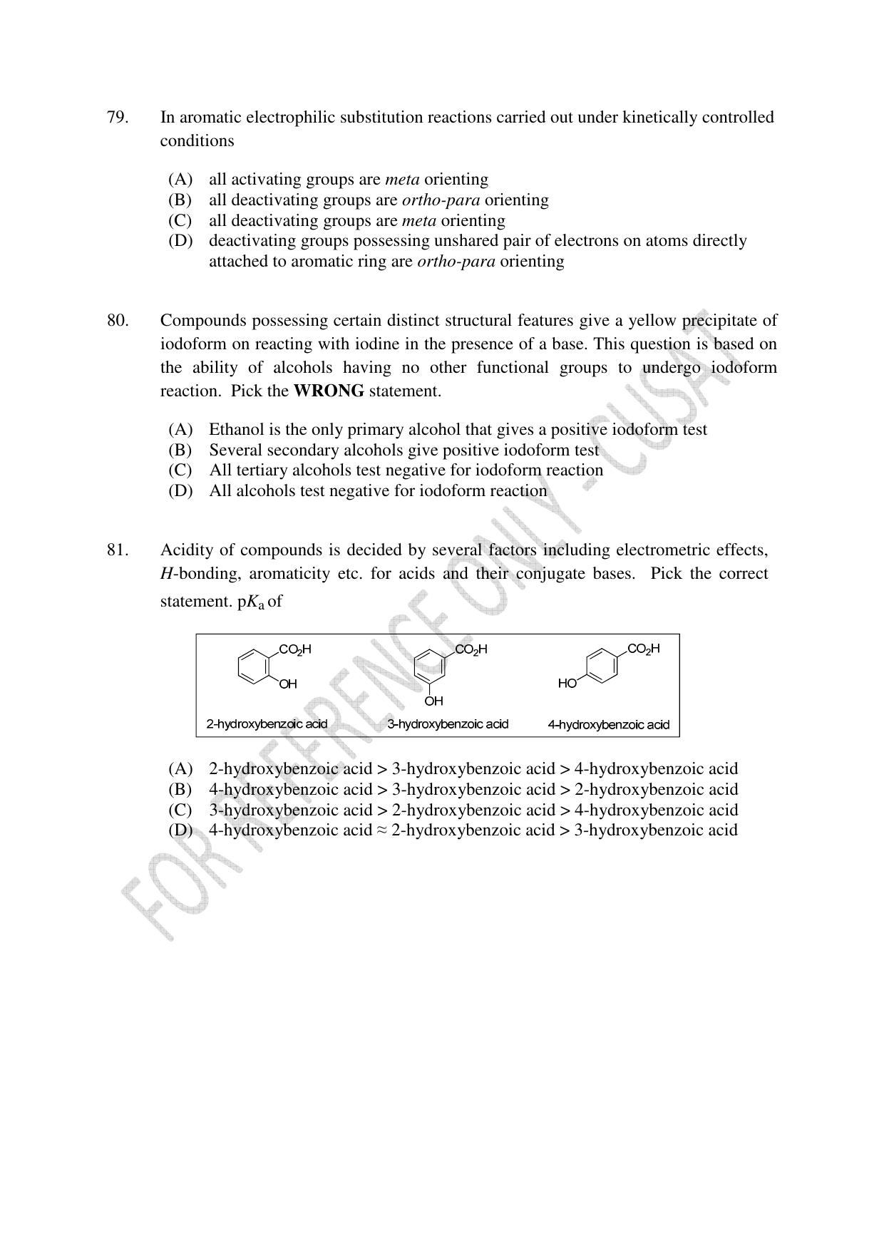 CUSAT CAT 2022 Test in Physics Chemistry and Biology for Five year Integrated MSc Question Paper - Page 17