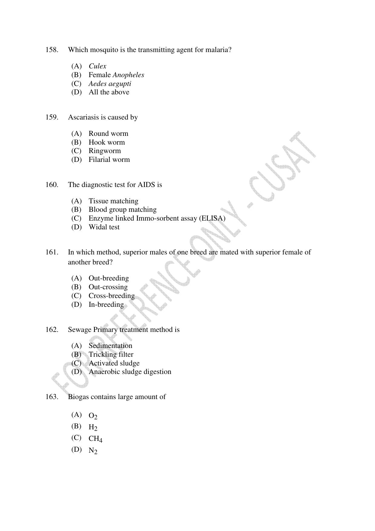 CUSAT CAT 2022 Test in Physics Chemistry and Biology for Five year Integrated MSc Question Paper - Page 32