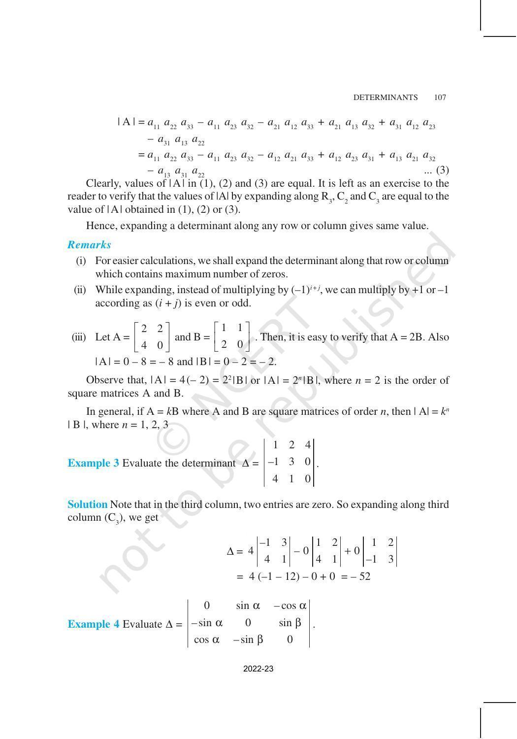 NCERT Book for Class 12 Maths Chapter 4 Determinants - Page 5