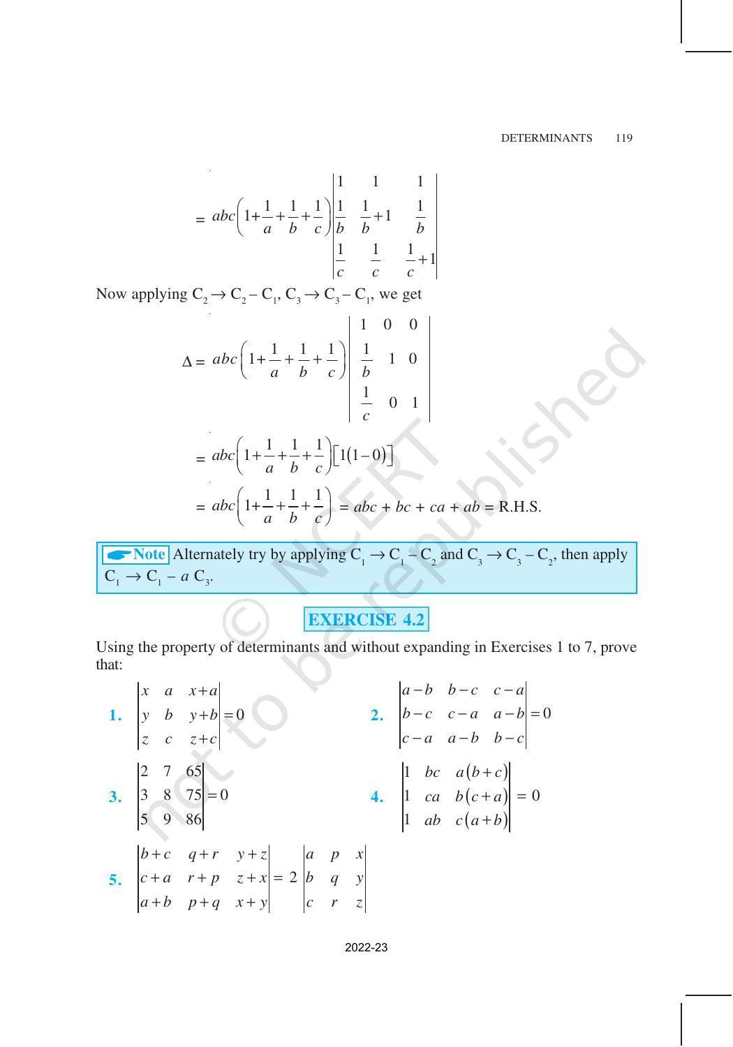 NCERT Book for Class 12 Maths Chapter 4 Determinants - Page 17