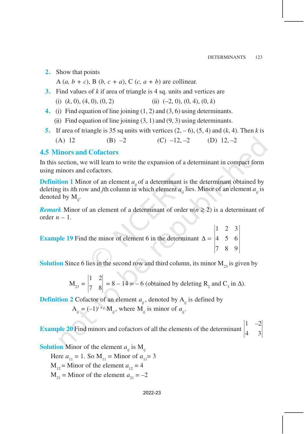 NCERT Book for Class 12 Maths Chapter 4 Determinants - Page 21