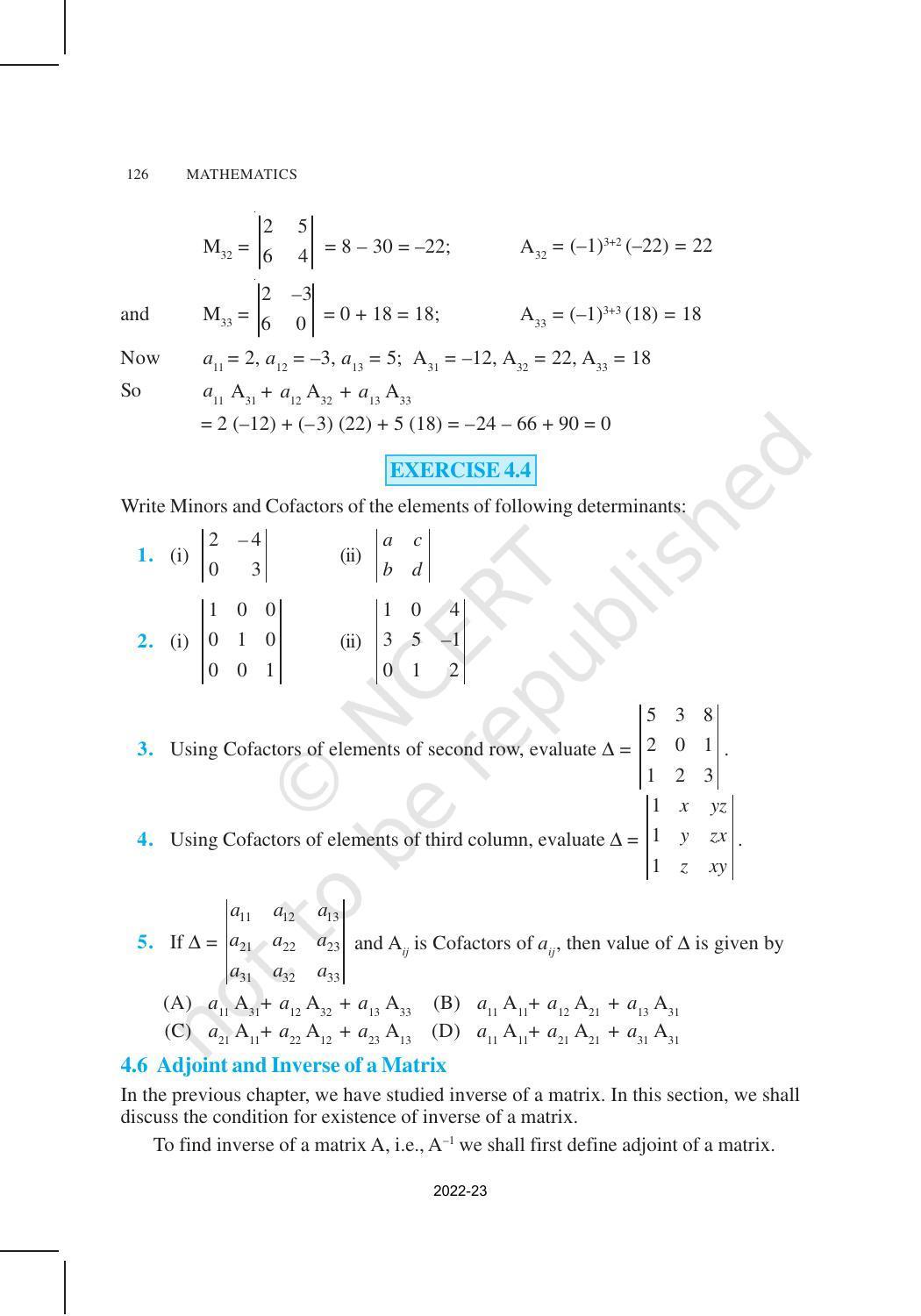 NCERT Book for Class 12 Maths Chapter 4 Determinants - Page 24