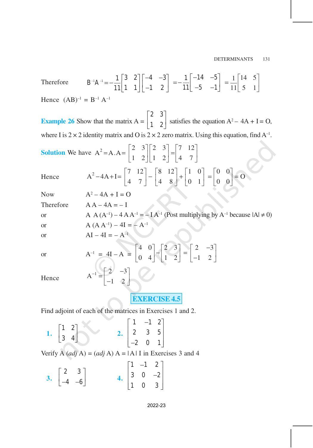 NCERT Book for Class 12 Maths Chapter 4 Determinants - Page 29