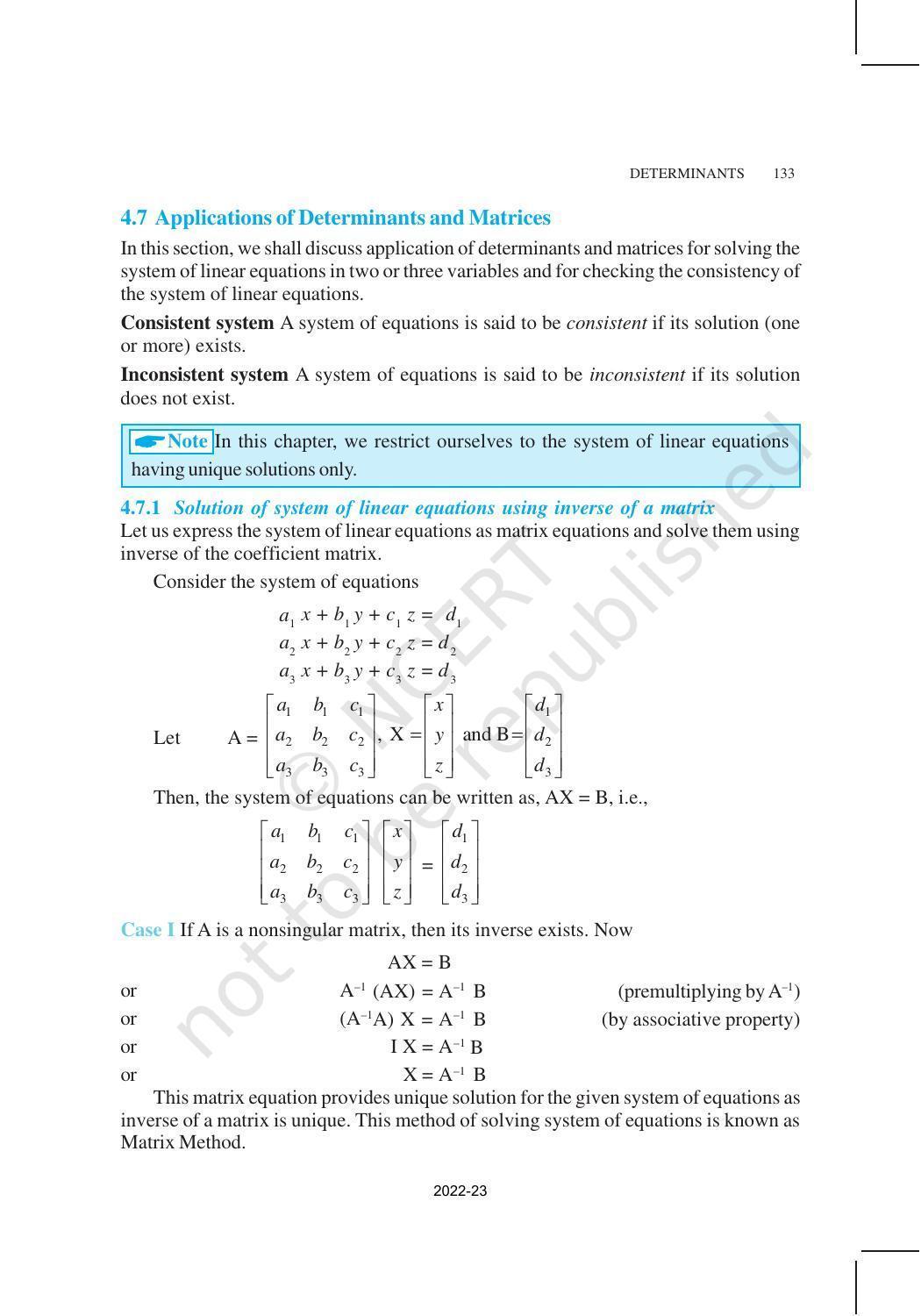 NCERT Book for Class 12 Maths Chapter 4 Determinants - Page 31
