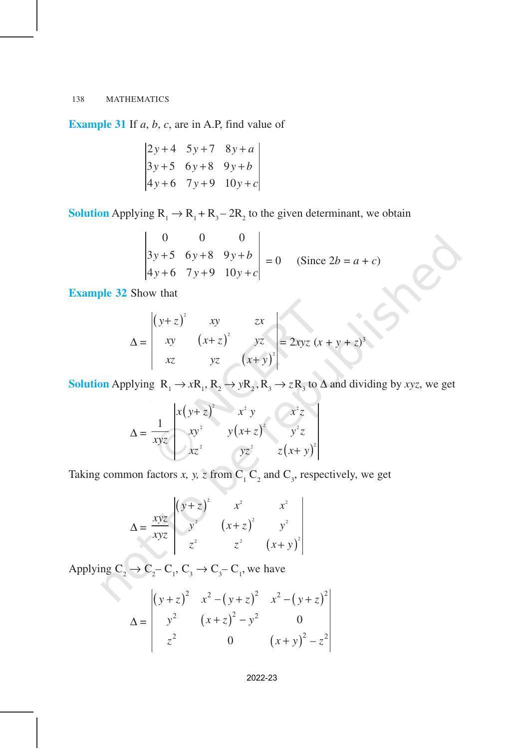 NCERT Book for Class 12 Maths Chapter 4 Determinants - Page 36