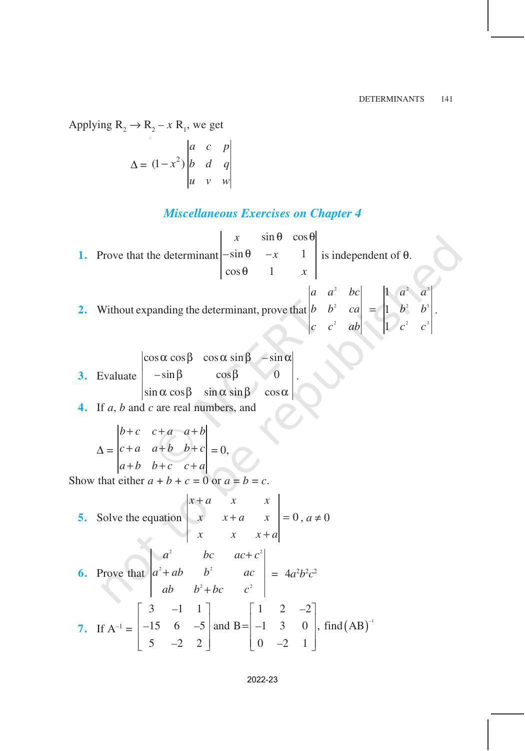 NCERT Book for Class 12 Maths Chapter 4 Determinants - Page 39
