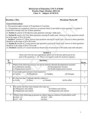 Edudel Class 10 Science (English) Practice Papers-1 (2023-24)