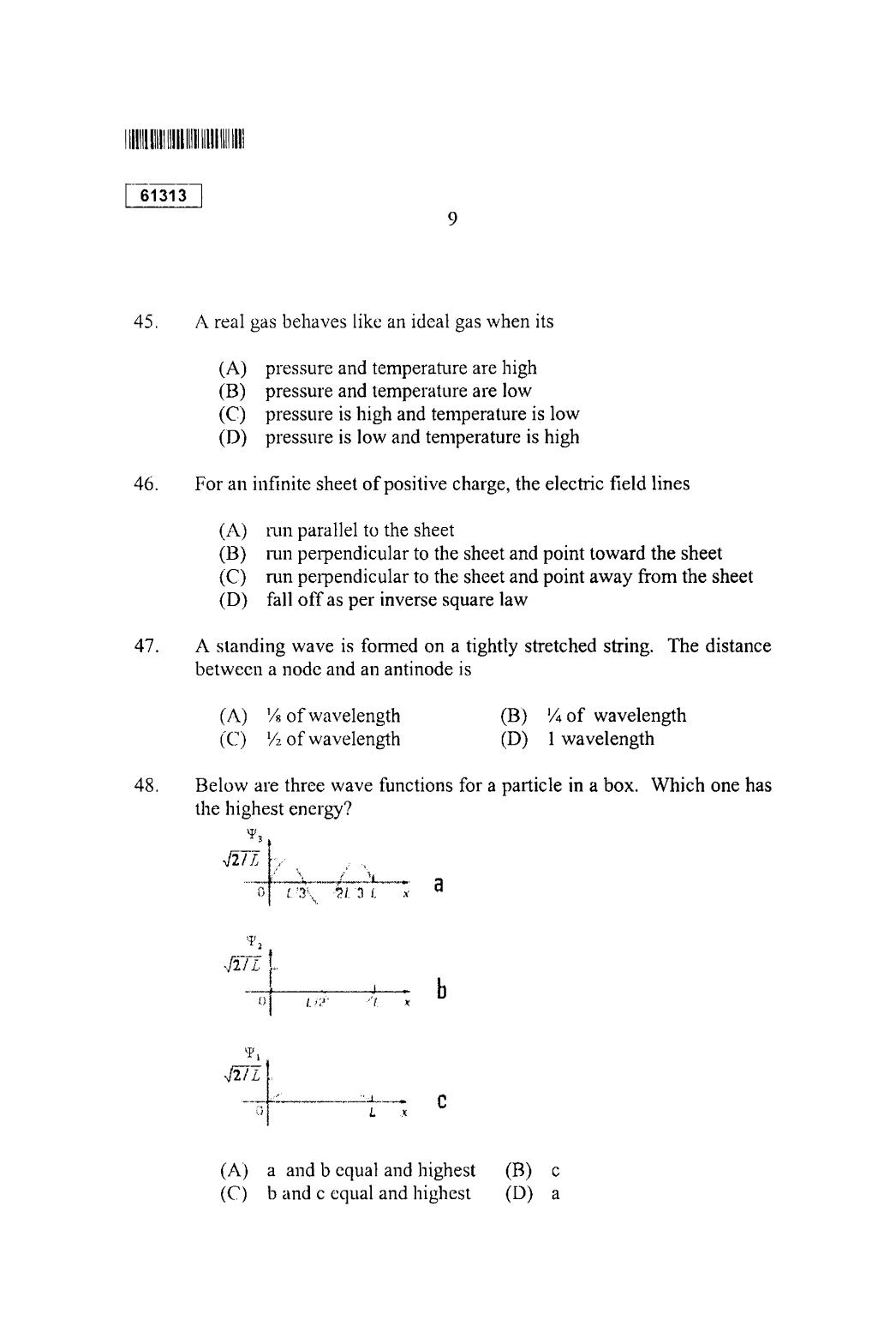 CUSAT CAT 2013 Physics Question Paper - Page 10