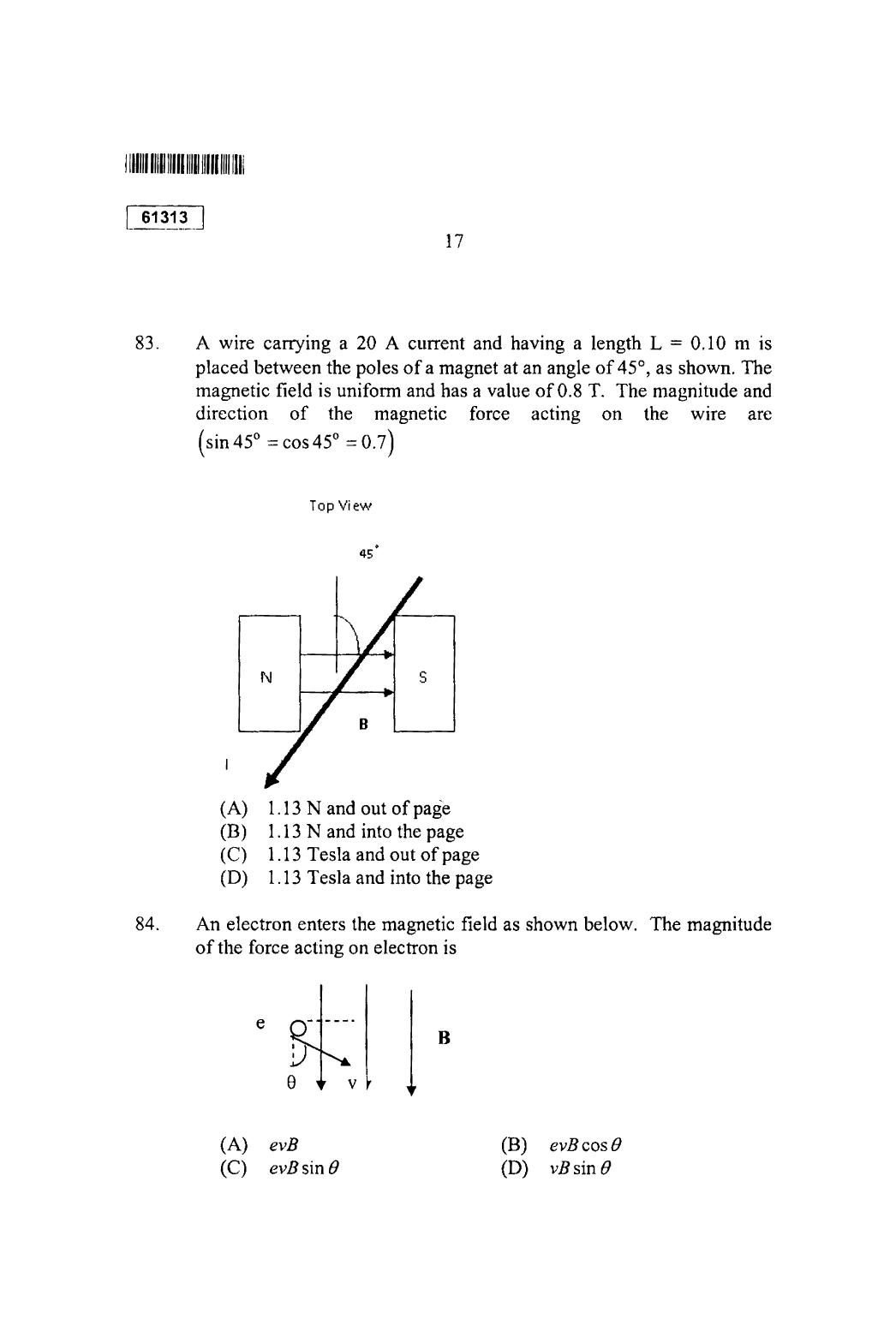 CUSAT CAT 2013 Physics Question Paper - Page 18