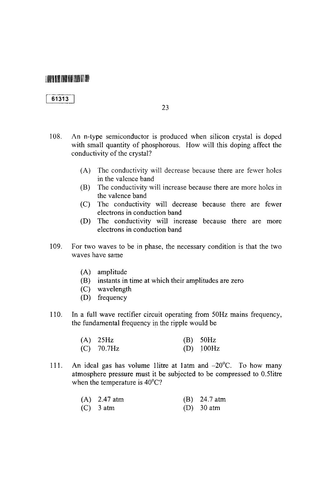 CUSAT CAT 2013 Physics Question Paper - Page 24