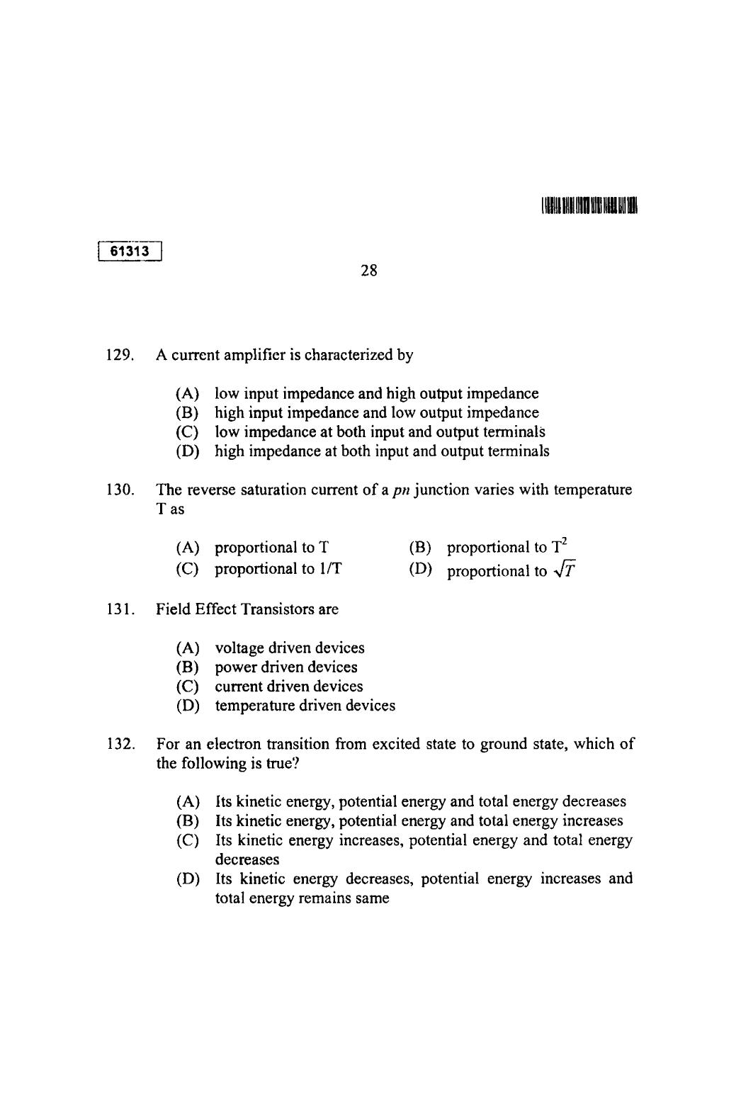 CUSAT CAT 2013 Physics Question Paper - Page 29