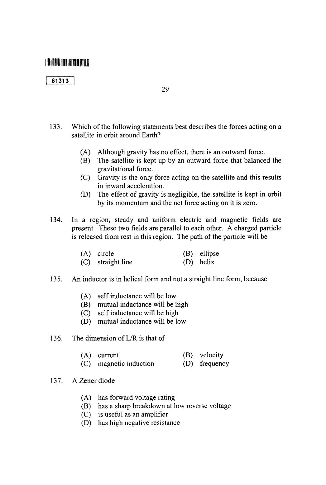 CUSAT CAT 2013 Physics Question Paper - Page 30