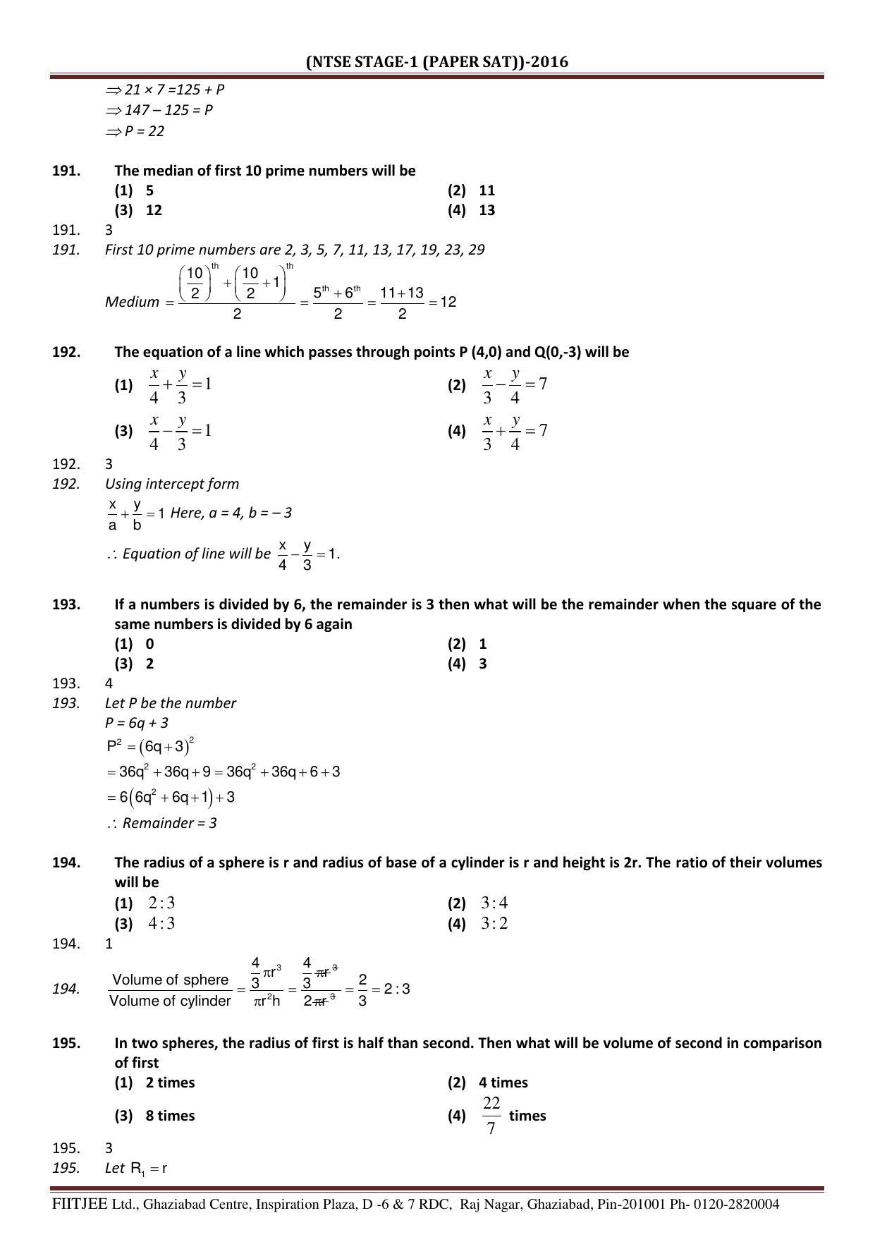 Uttar Pradesh NTSE 2016 SAT Question Paper with Solution - Page 12