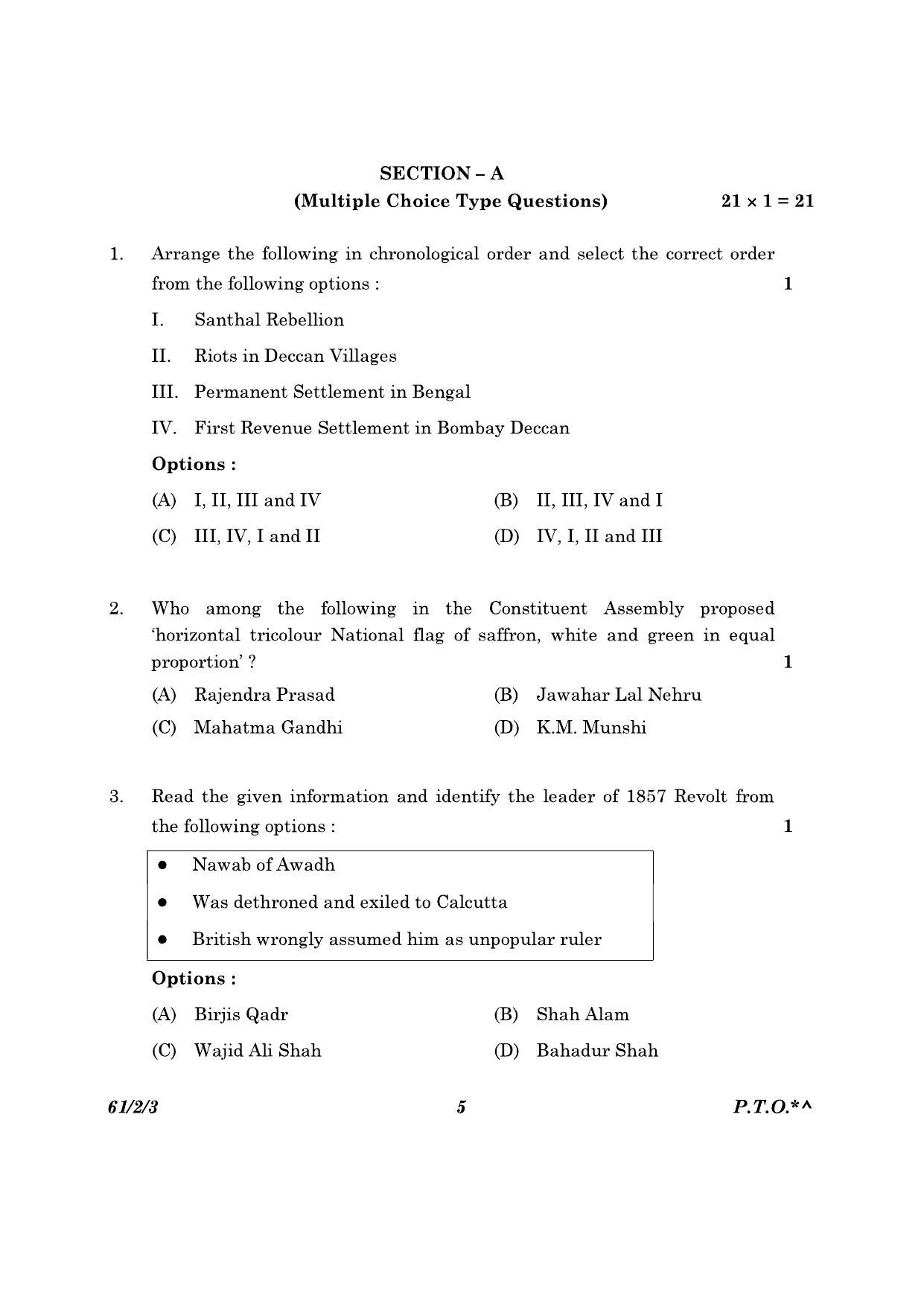CBSE Class 12 61-2-3 History 2023 Question Paper - Page 5