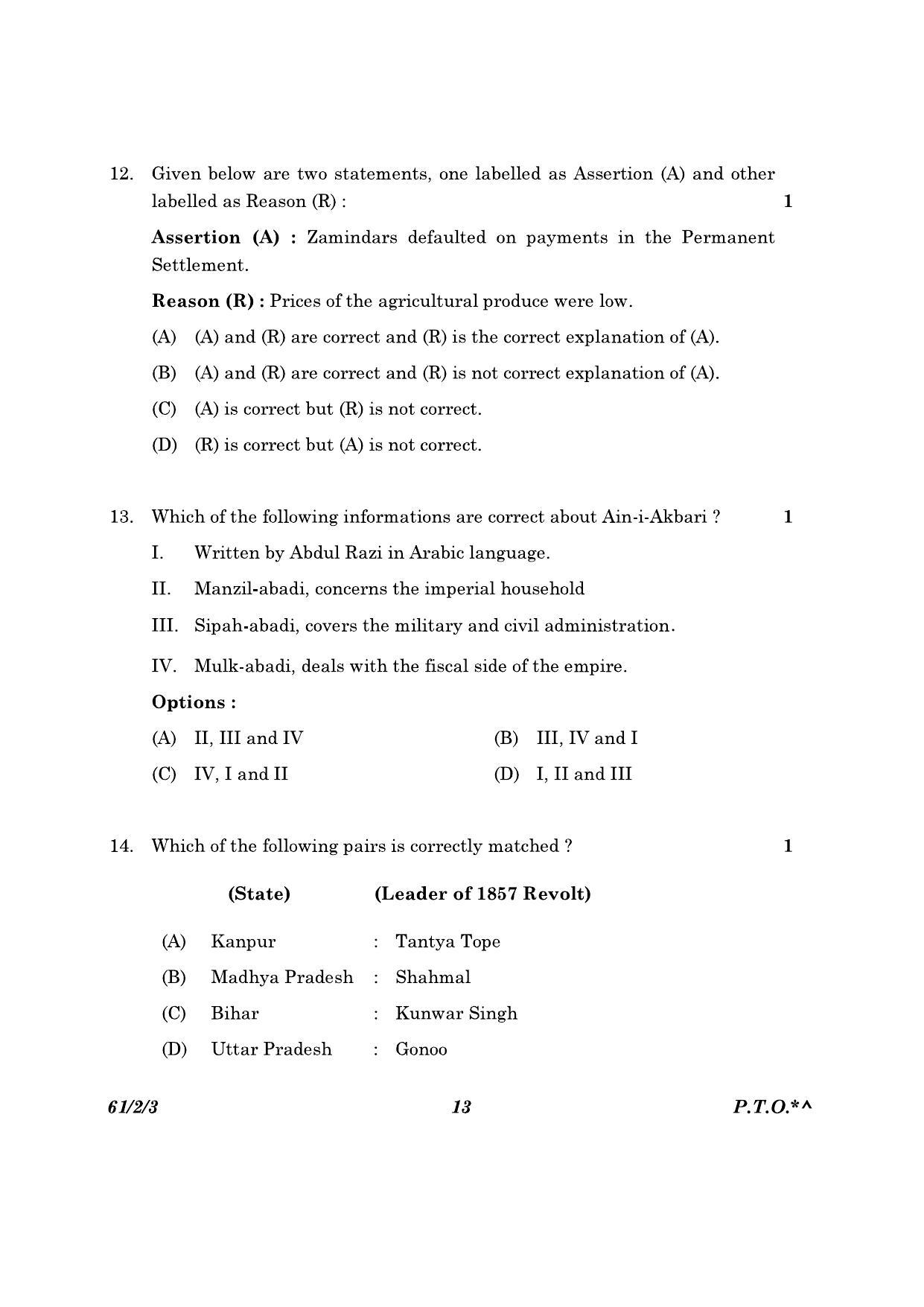 CBSE Class 12 61-2-3 History 2023 Question Paper - Page 13