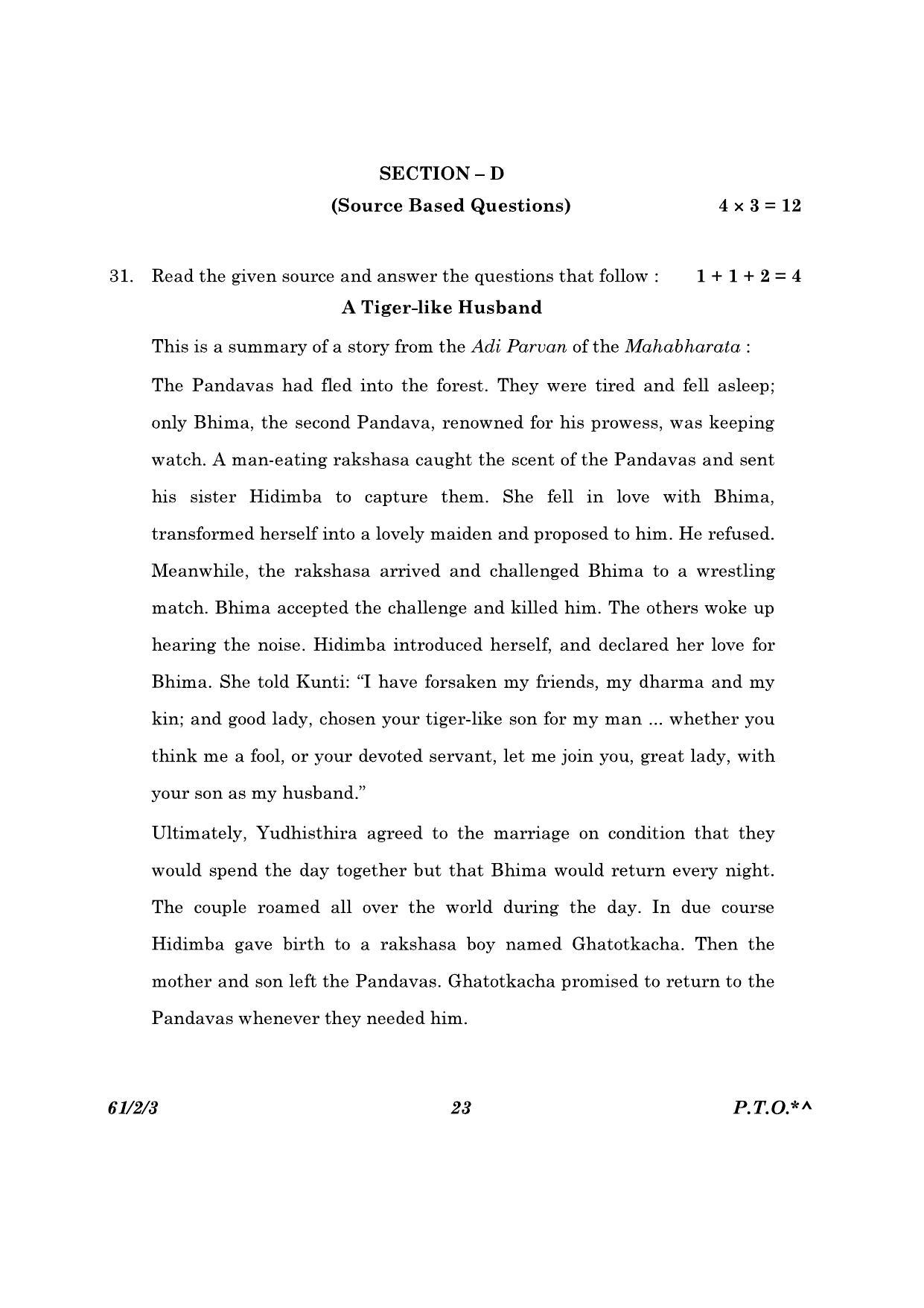 CBSE Class 12 61-2-3 History 2023 Question Paper - Page 23