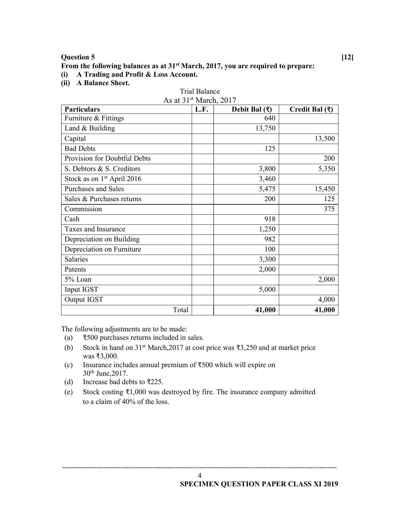 ISC Class 11 Specimen Accounts Sample Papers 2023 - Page 4