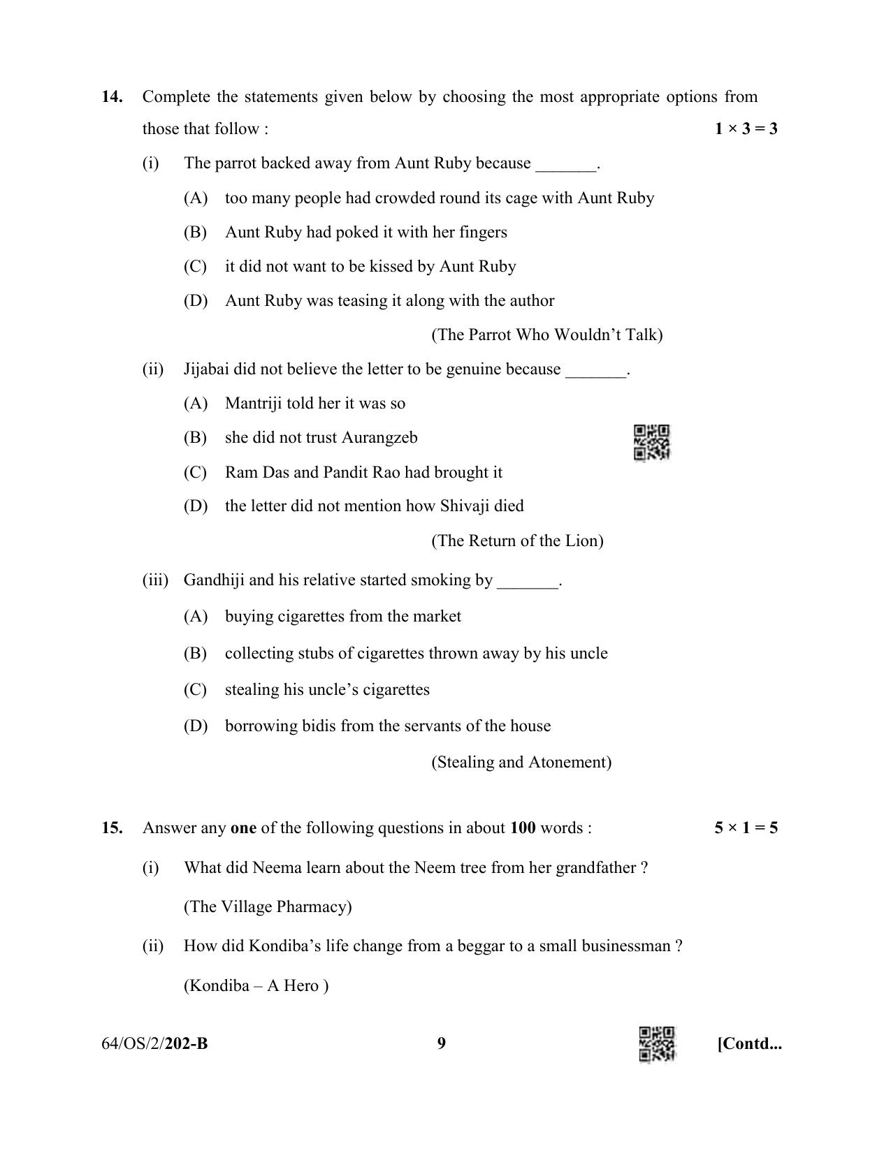 NIOS October 2022 Class 10 English Question Paper - Page 21