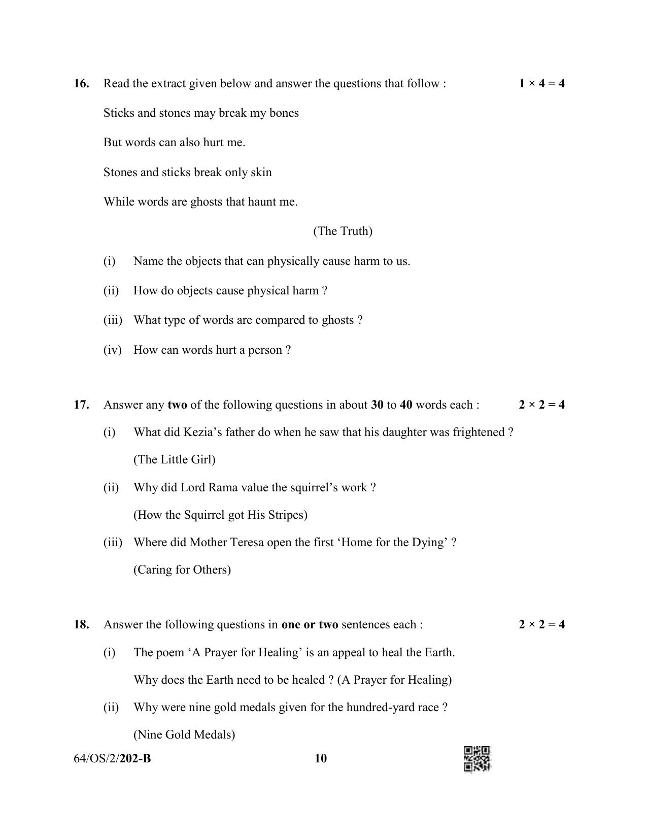 NIOS October 2022 Class 10 English Question Paper - Page 22