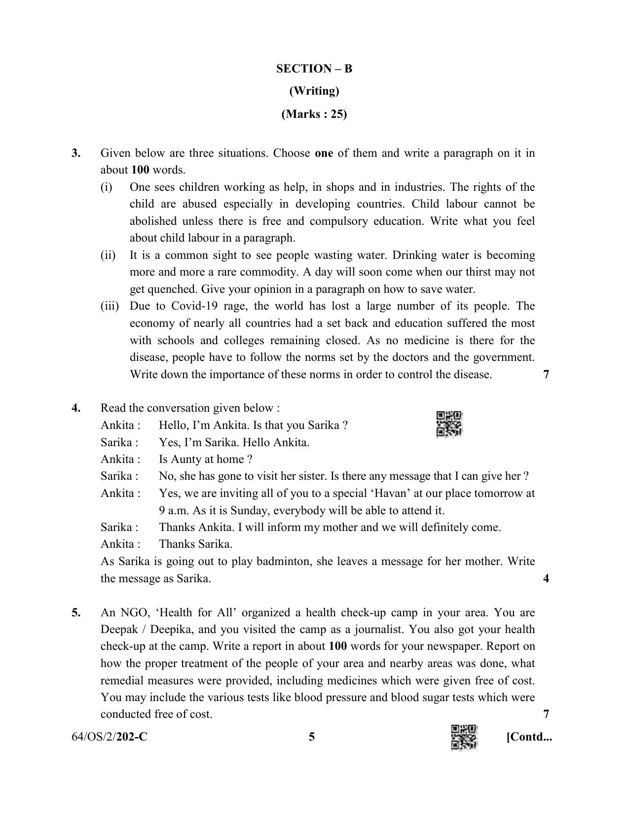 NIOS October 2022 Class 10 English Question Paper - Page 29