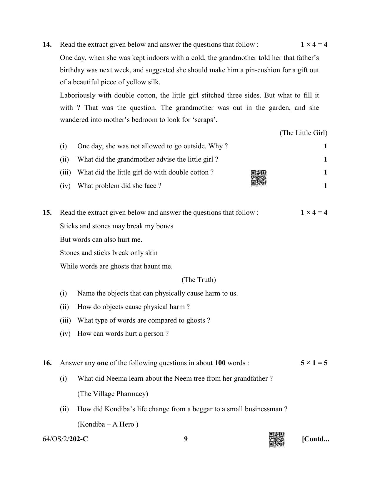 NIOS October 2022 Class 10 English Question Paper - Page 33