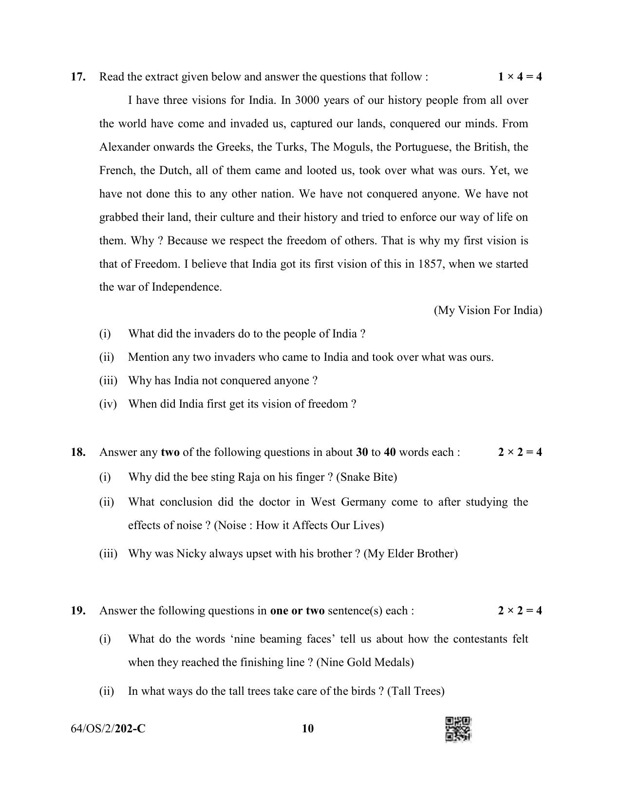 NIOS October 2022 Class 10 English Question Paper - Page 34