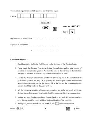 NIOS October 2022 Class 10 English Question Paper