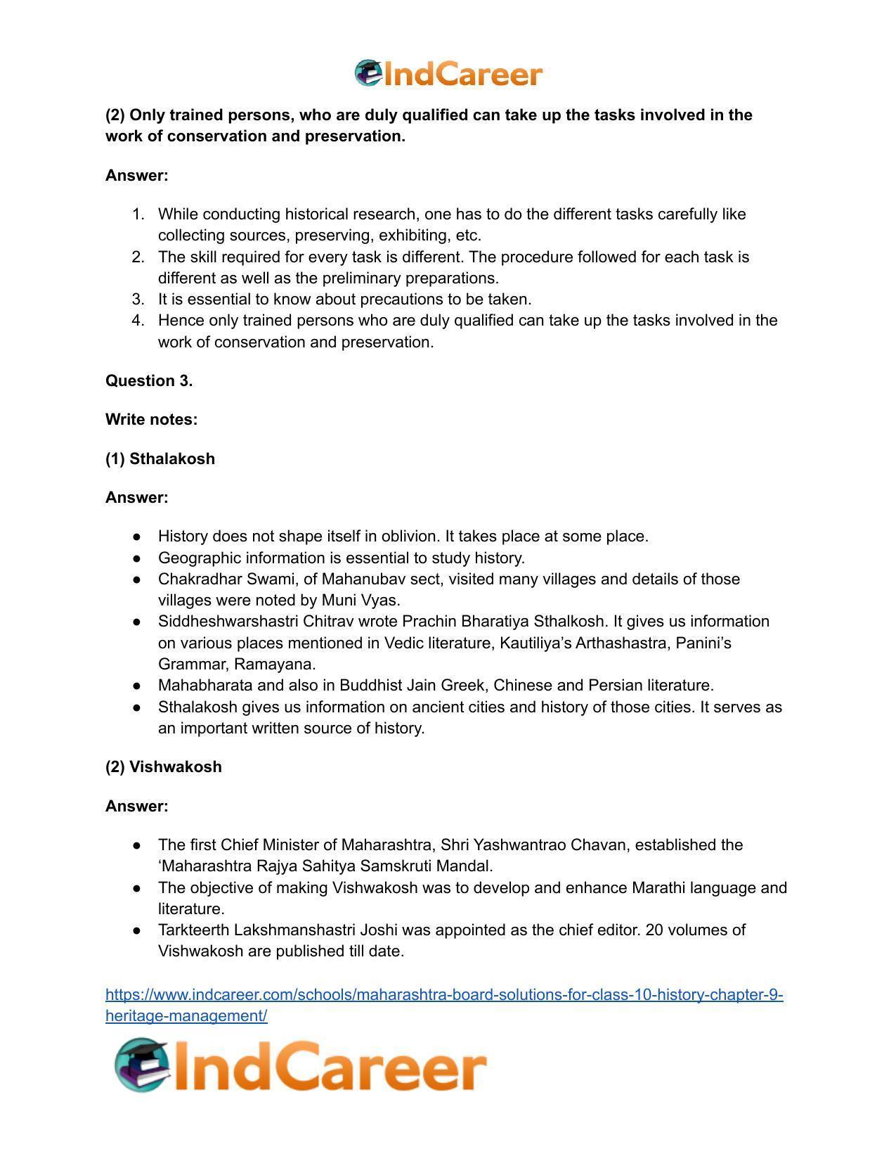 Maharashtra Board Solutions for Class 10- History: Chapter 9- Heritage Management - Page 4