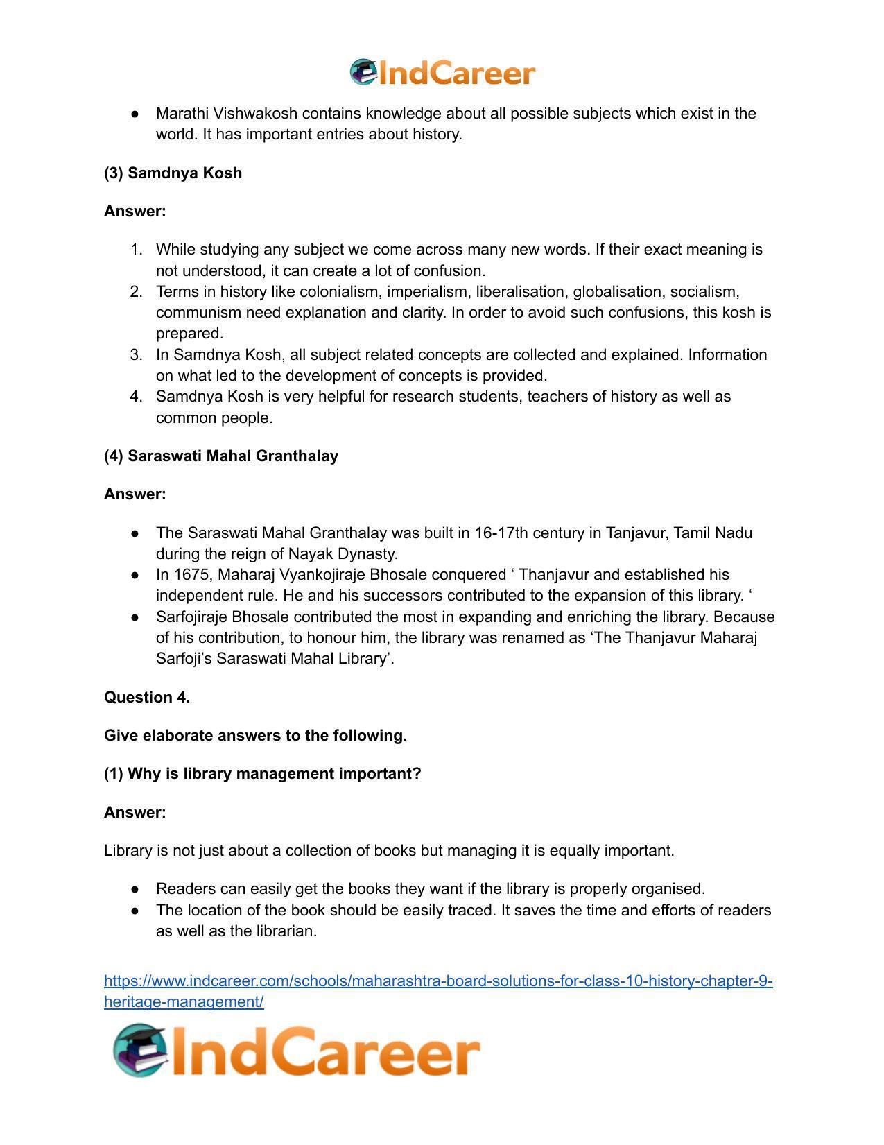Maharashtra Board Solutions for Class 10- History: Chapter 9- Heritage Management - Page 5