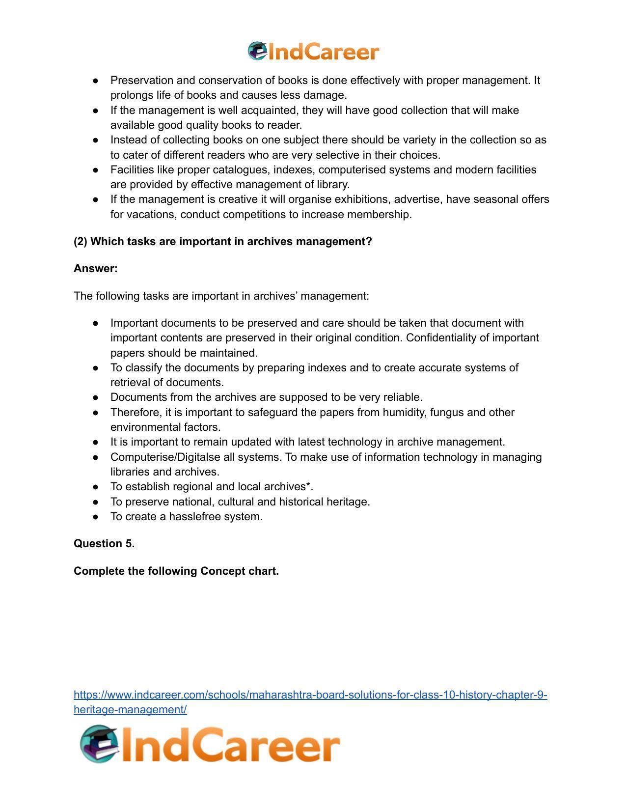 Maharashtra Board Solutions for Class 10- History: Chapter 9- Heritage Management - Page 6