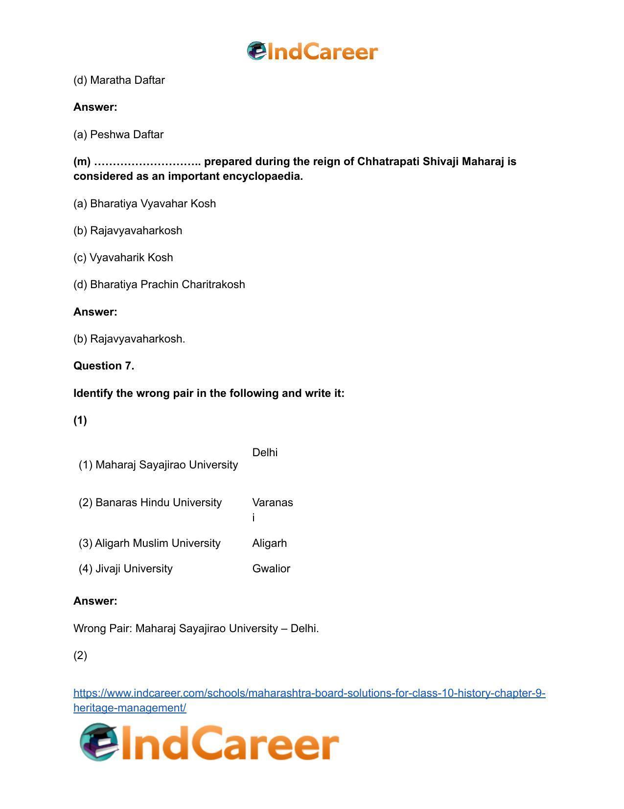 Maharashtra Board Solutions for Class 10- History: Chapter 9- Heritage Management - Page 12
