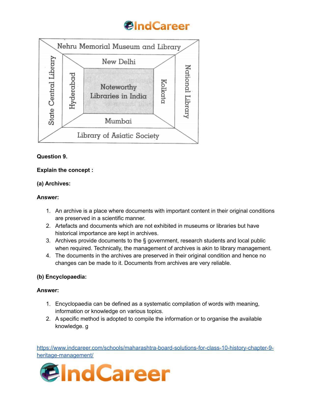 Maharashtra Board Solutions for Class 10- History: Chapter 9- Heritage Management - Page 17