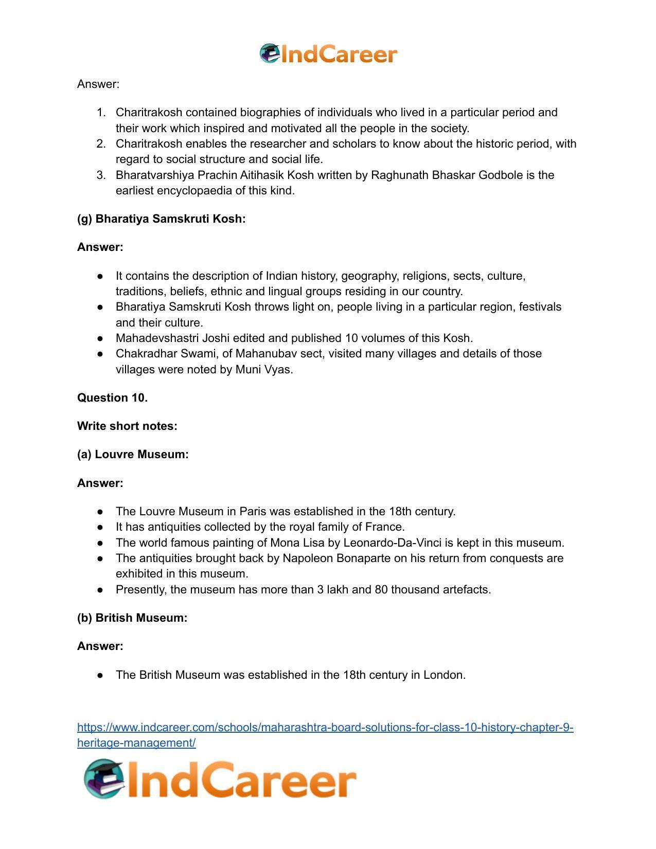 Maharashtra Board Solutions for Class 10- History: Chapter 9- Heritage Management - Page 19