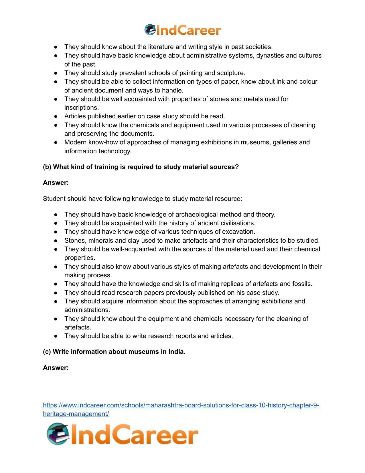 Maharashtra Board Solutions for Class 10- History: Chapter 9- Heritage Management - Page 26