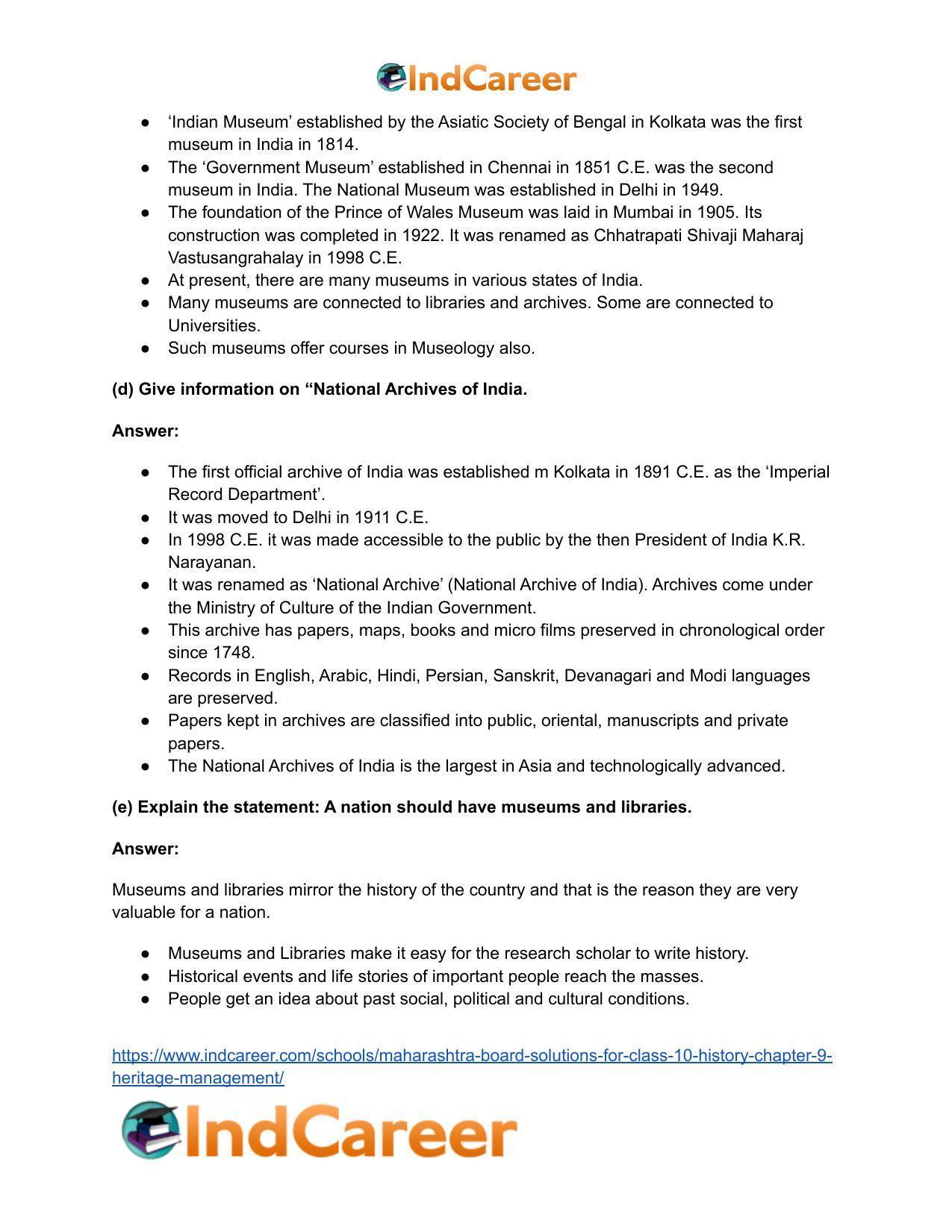 Maharashtra Board Solutions for Class 10- History: Chapter 9- Heritage Management - Page 27