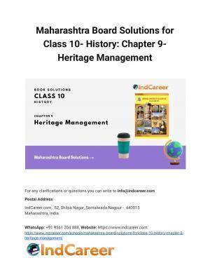 Maharashtra Board Solutions for Class 10- History: Chapter 9- Heritage Management