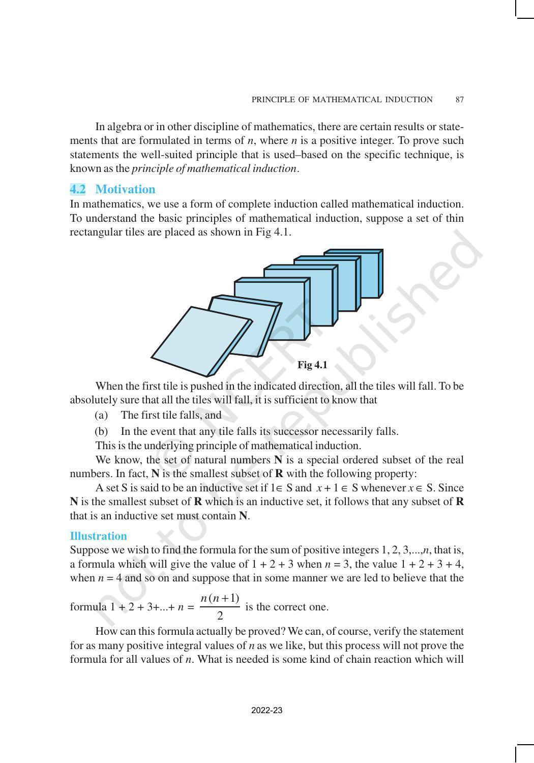 NCERT Book for Class 11 Maths Chapter 4 Principle of Mathematical Induction - Page 2