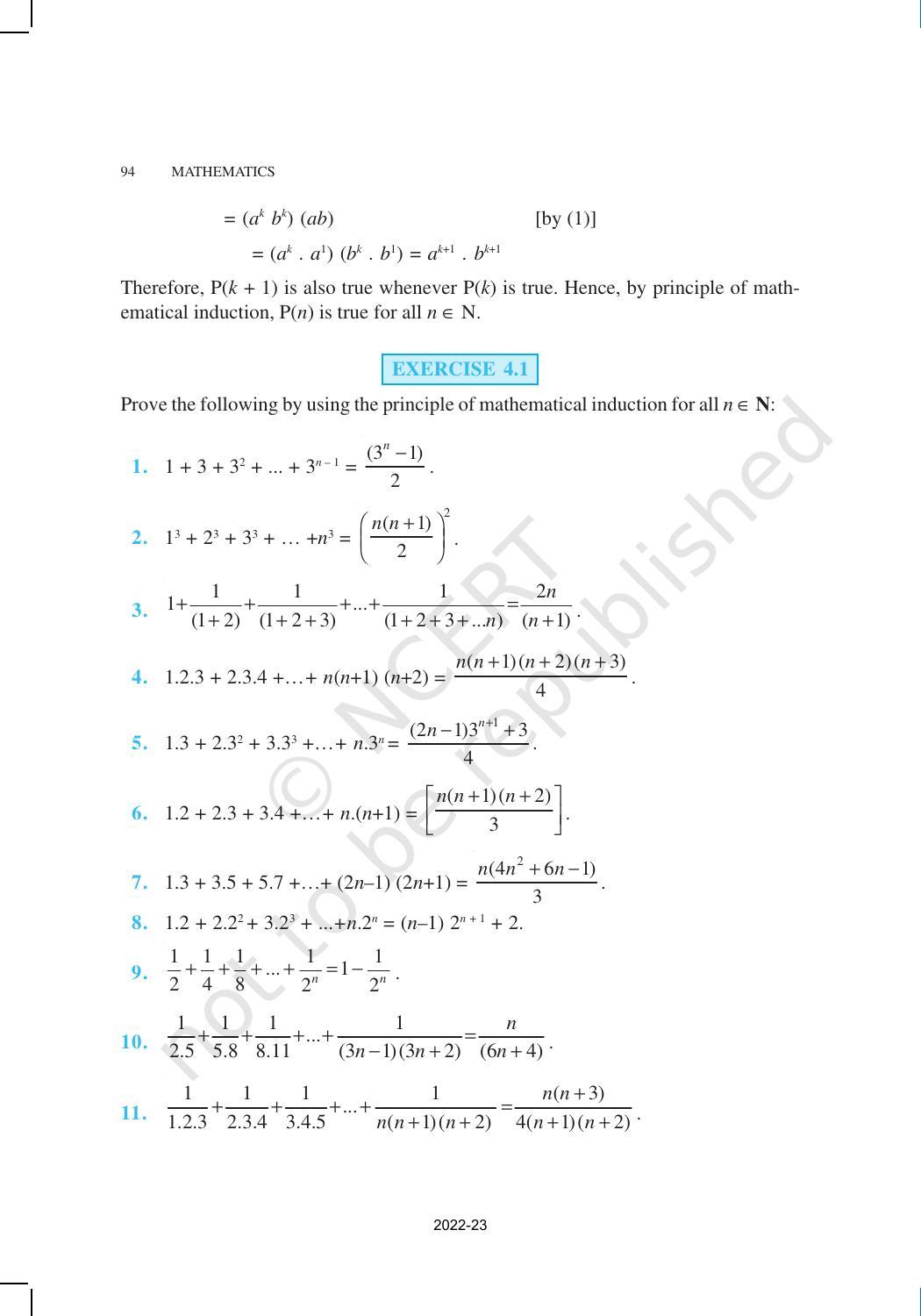 NCERT Book for Class 11 Maths Chapter 4 Principle of Mathematical Induction - Page 9