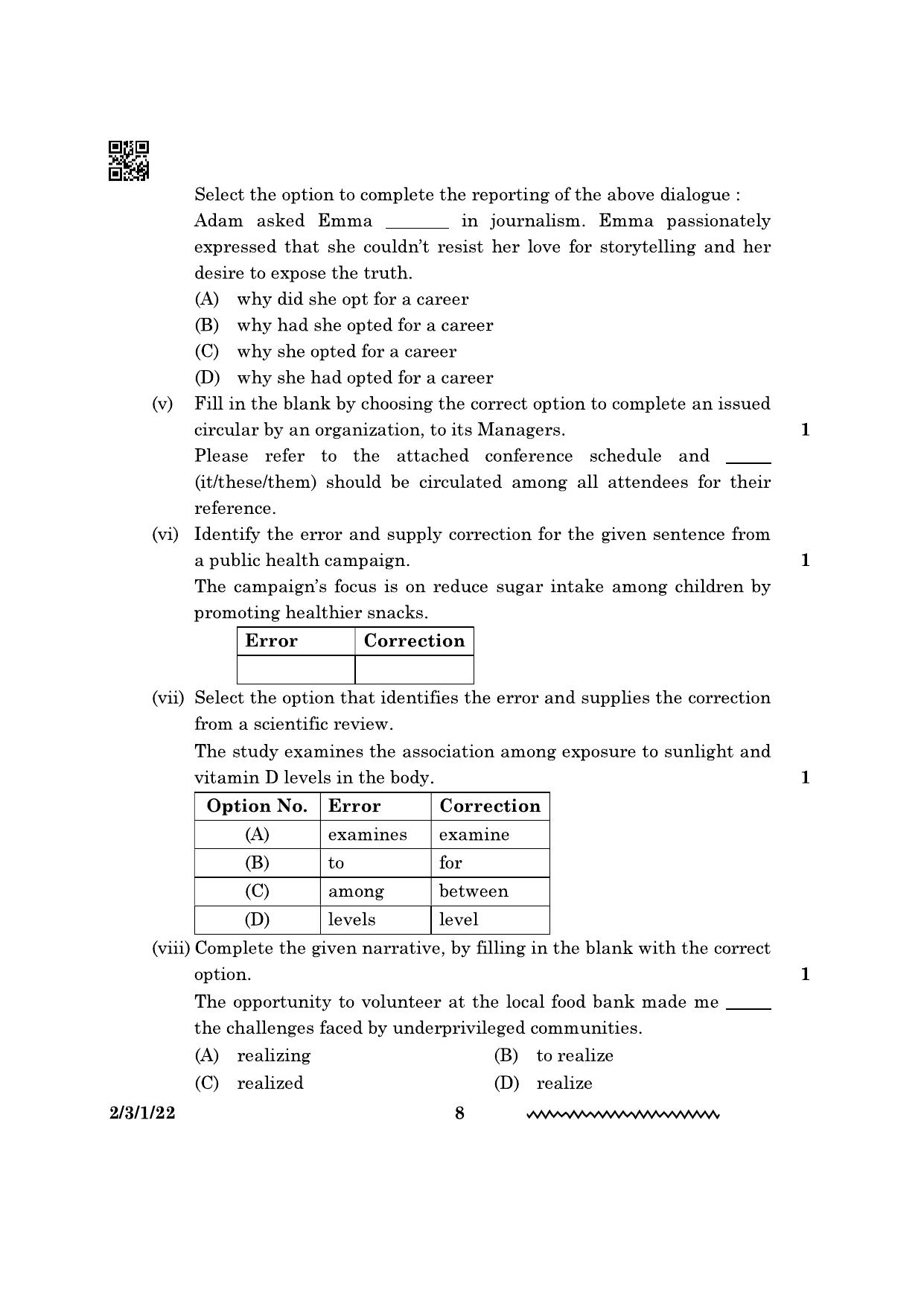 CBSE Class 10 2-3-1 English Literature 2024 Question Paper - Page 8