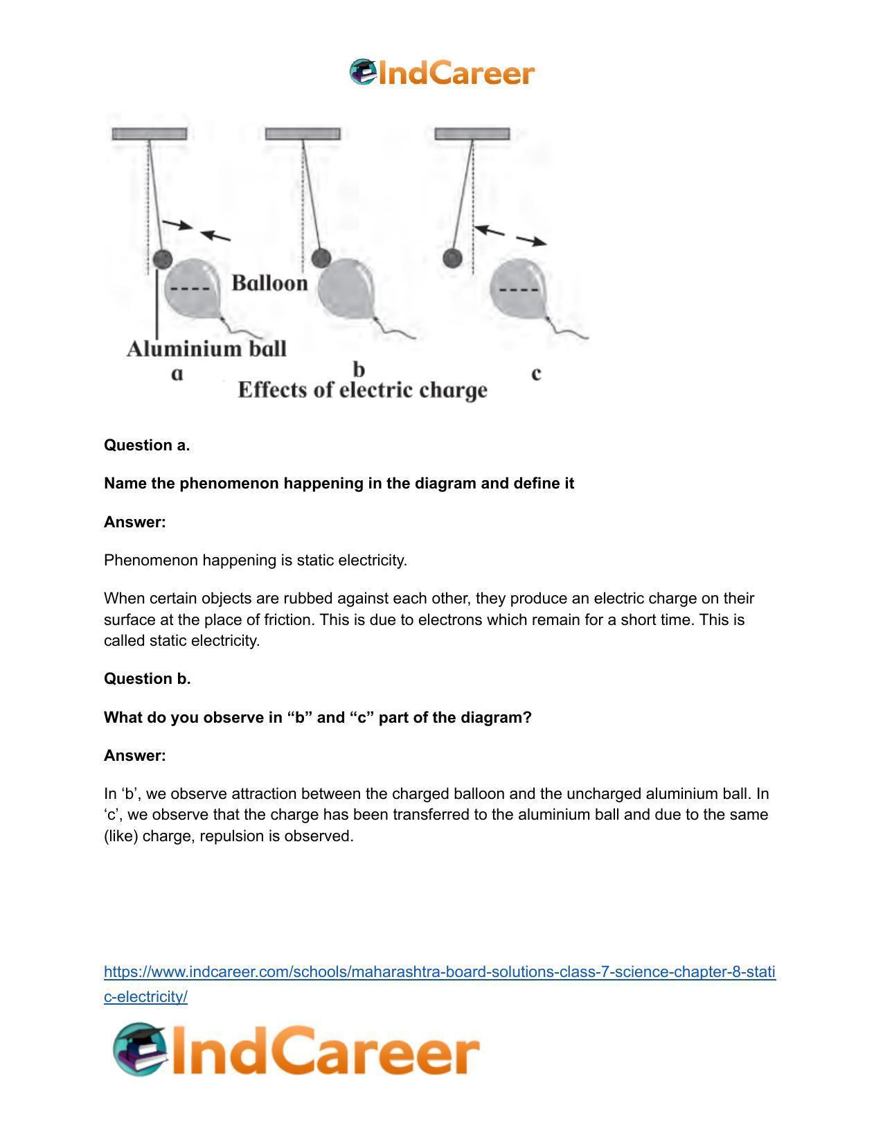 Maharashtra Board Solutions Class 7-Science: Chapter 8- Static Electricity - Page 17