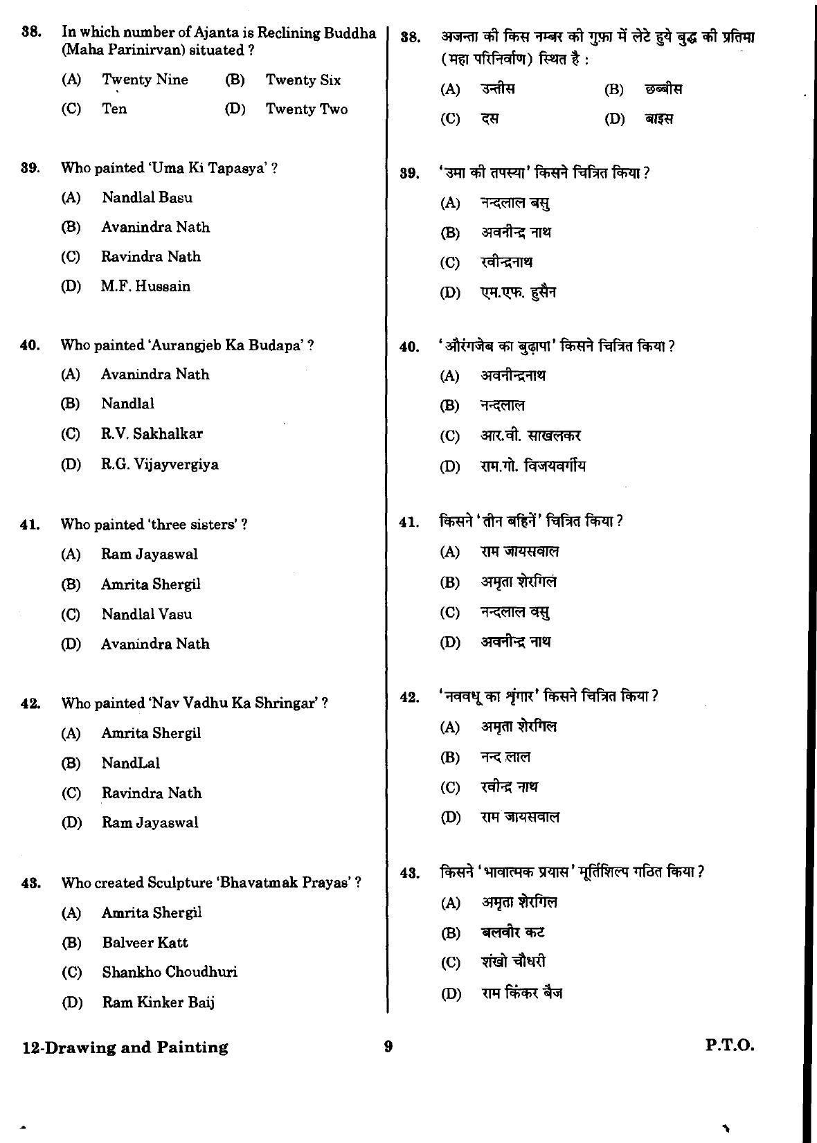 URATPG Drawing Painting Sample Question Paper 2018 - Page 8