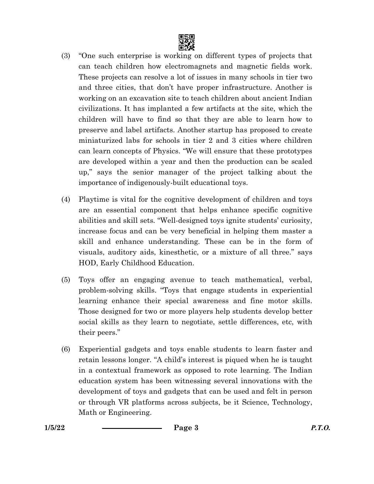 CBSE Class 12 1-5-2 English Core 2024 Question Paper - Page 3