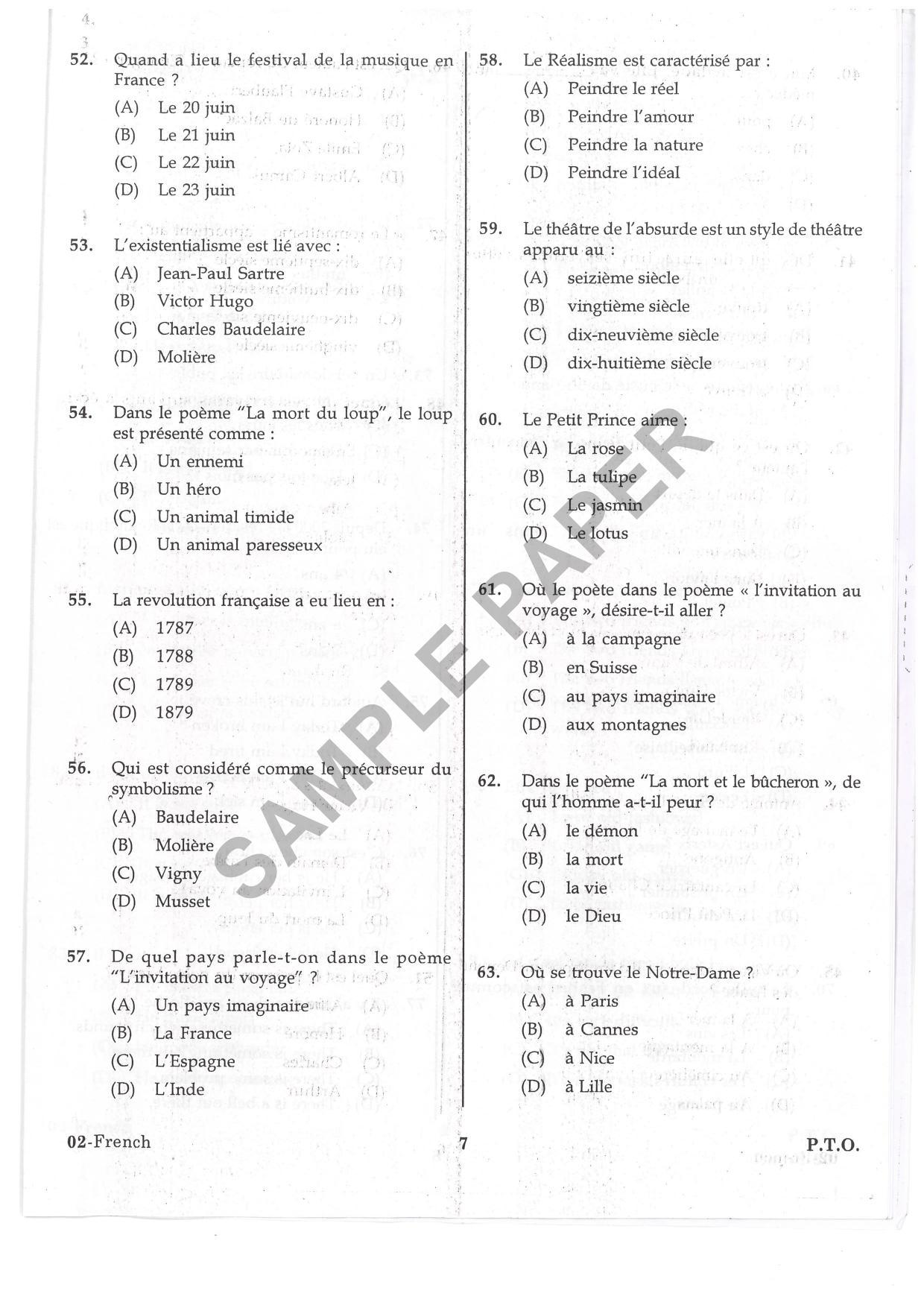 URATPG French Sample Question Paper 2019 - Page 6